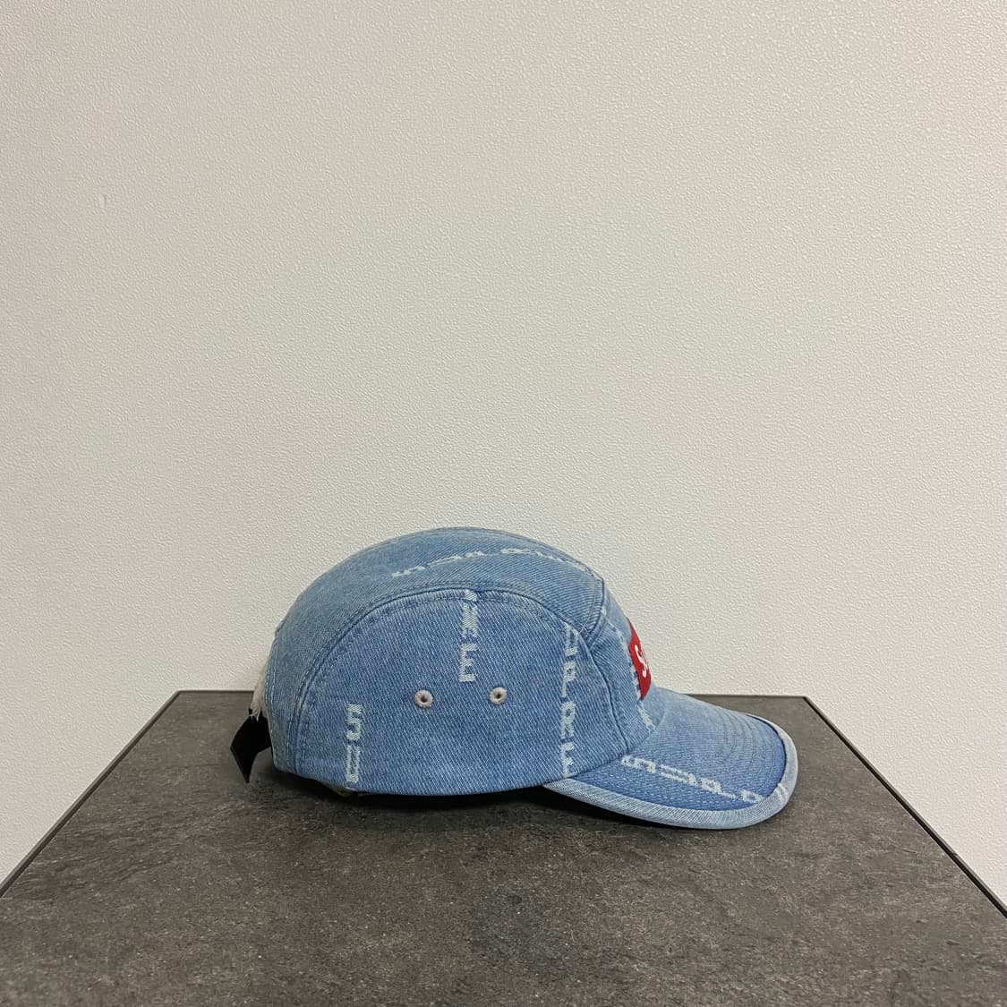 슈프림 워시드 데님 레드 박스로고 캠프캡 모자 상품이미지3