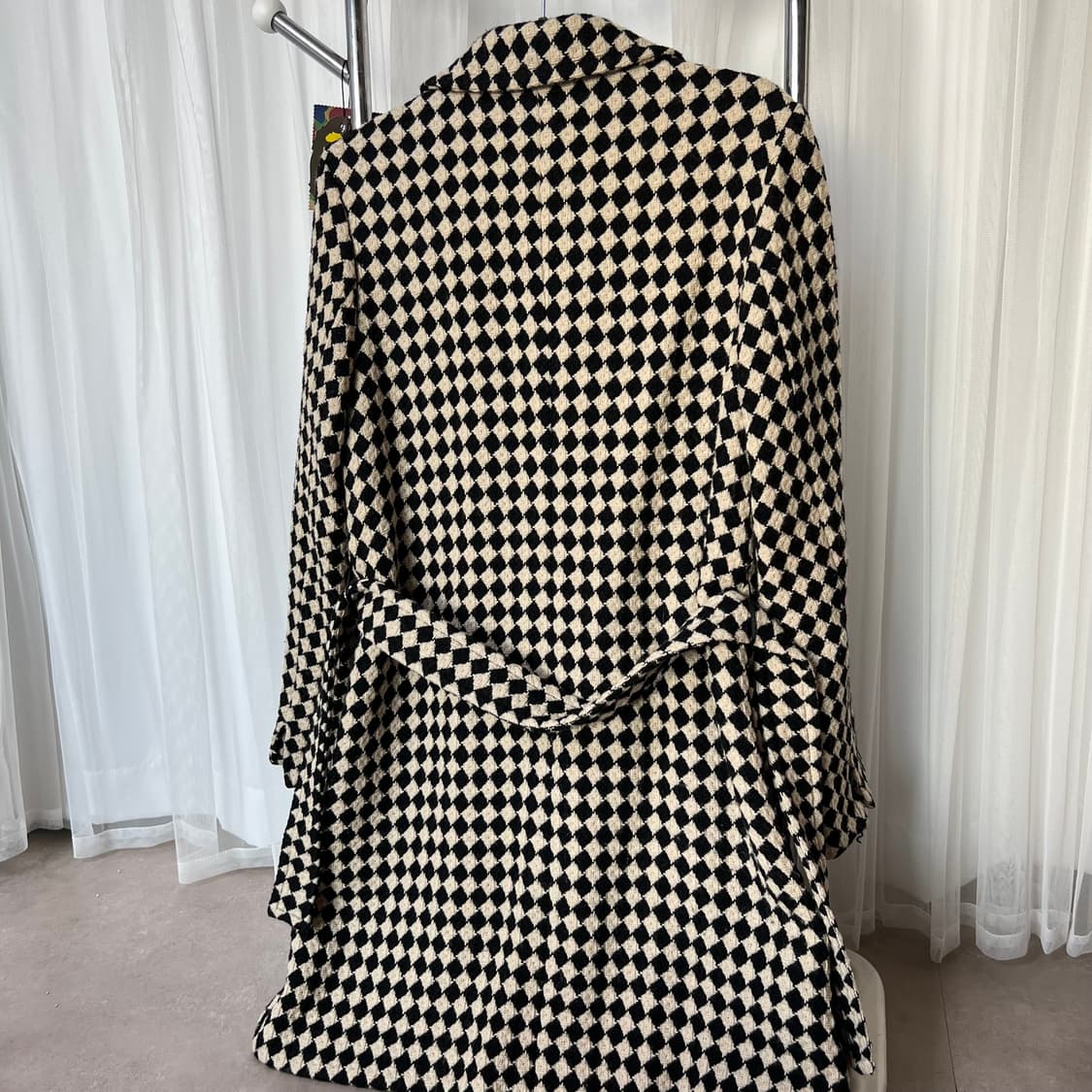 다이아몬드 패턴 벨트 코트자켓 상품이미지2