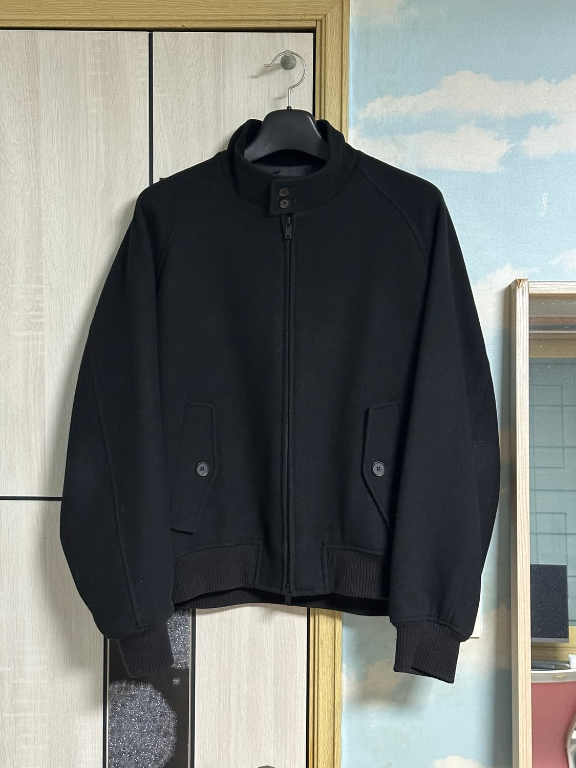 (XL) 무탠다드 울 블렌드 해링턴 재킷 [블랙] 상품이미지2