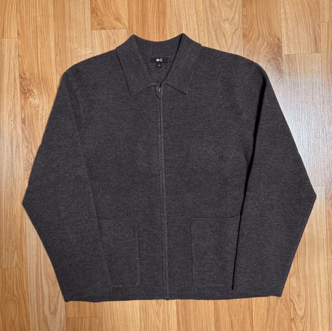 [새상품] 유니클로C 니트 풀집자켓 브라운 상품이미지2