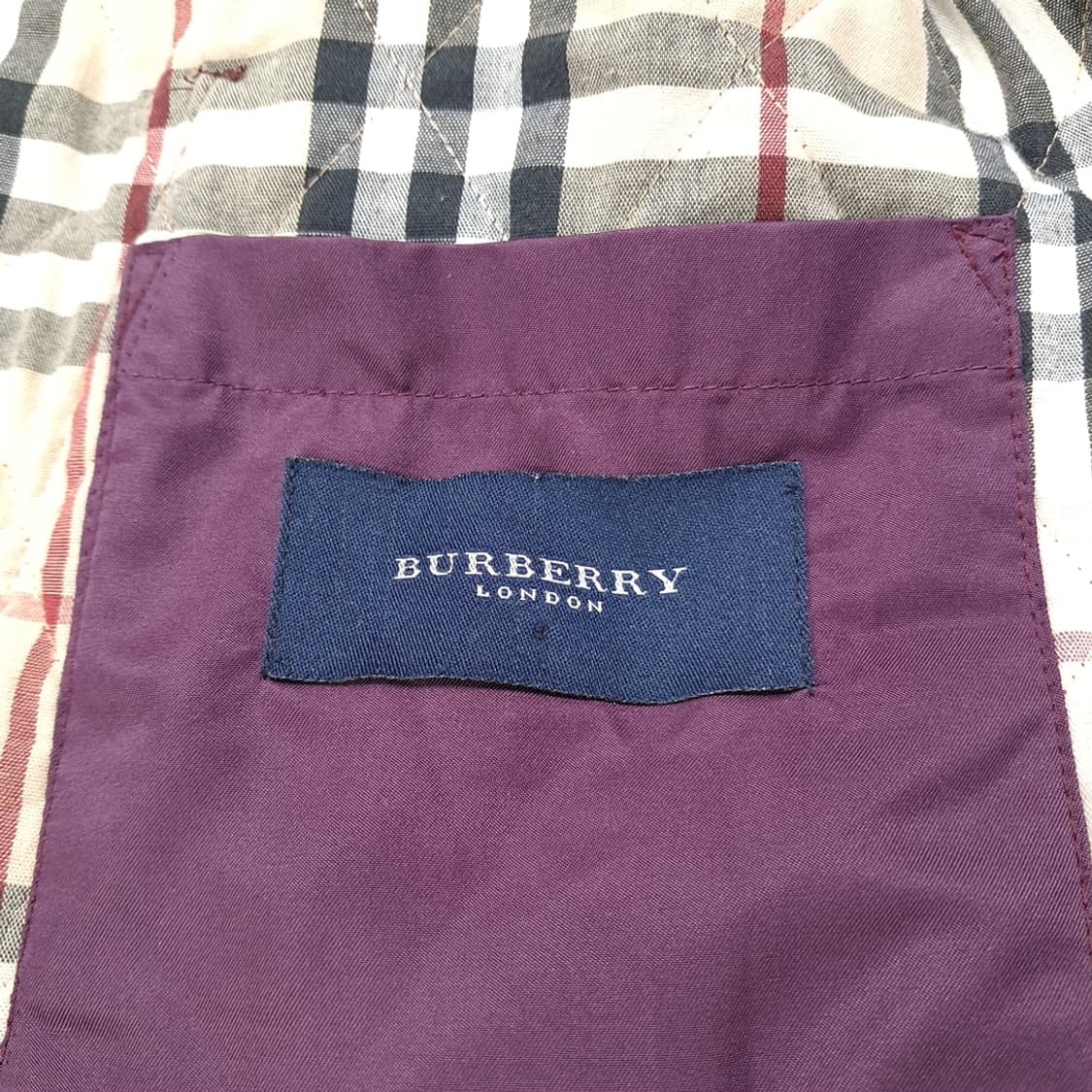 CL869 L 버버리 00s 영국판 로얄퍼플 노바체크 퀼팅 자켓 상품이미지8