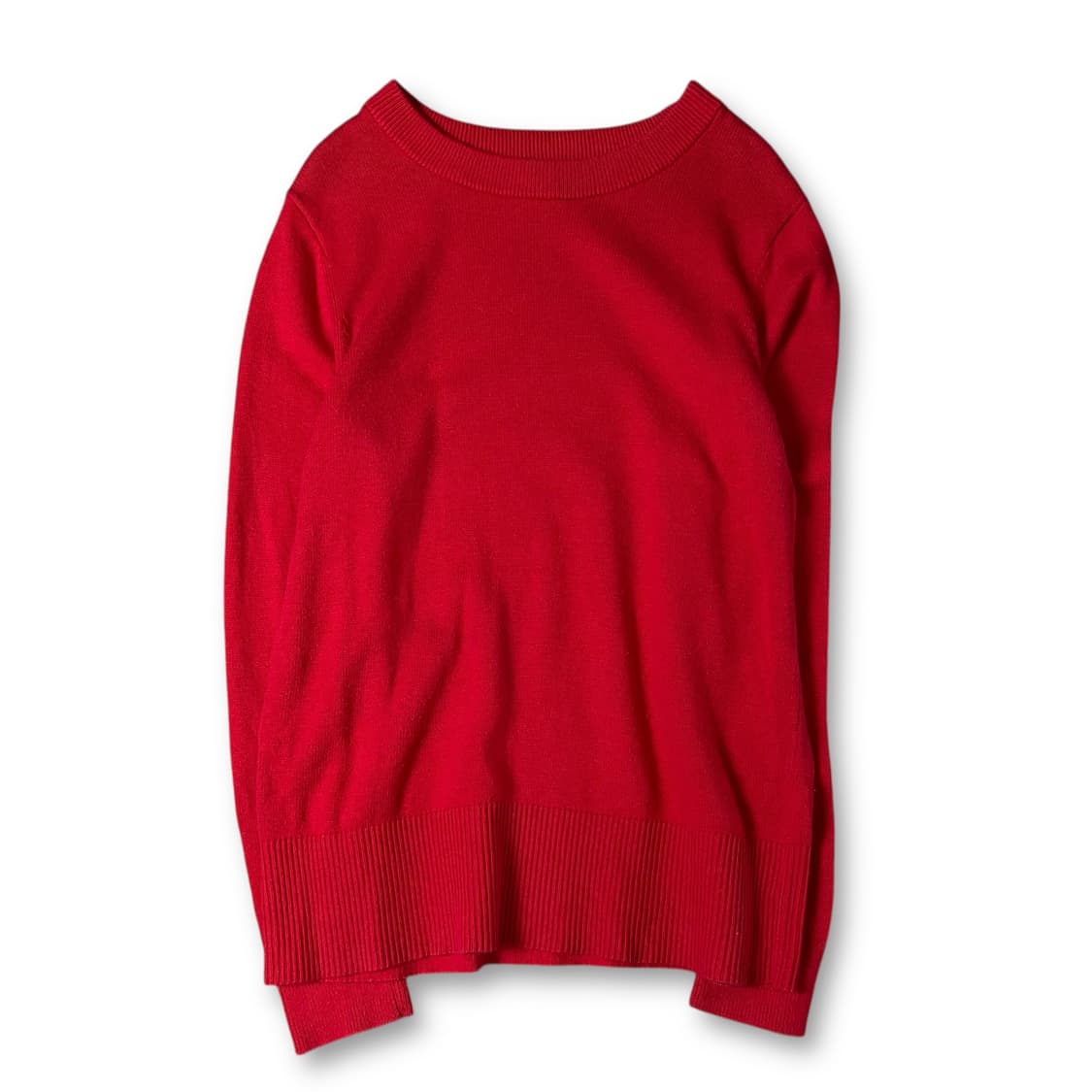  갭 레드 라운드넥 긴팔 니트 L 상품이미지1