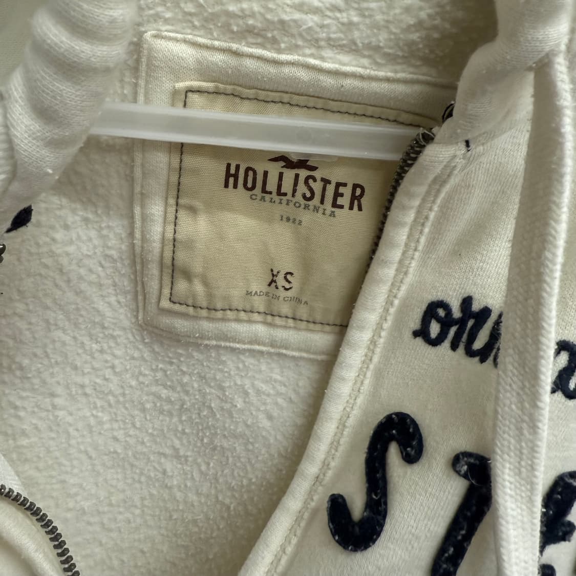 홀리스터 기모 아이보리 후드집업 xs 상품이미지2