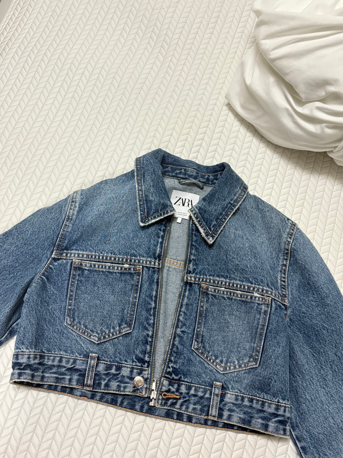 자라 크롭 청자켓 xs 상품이미지2