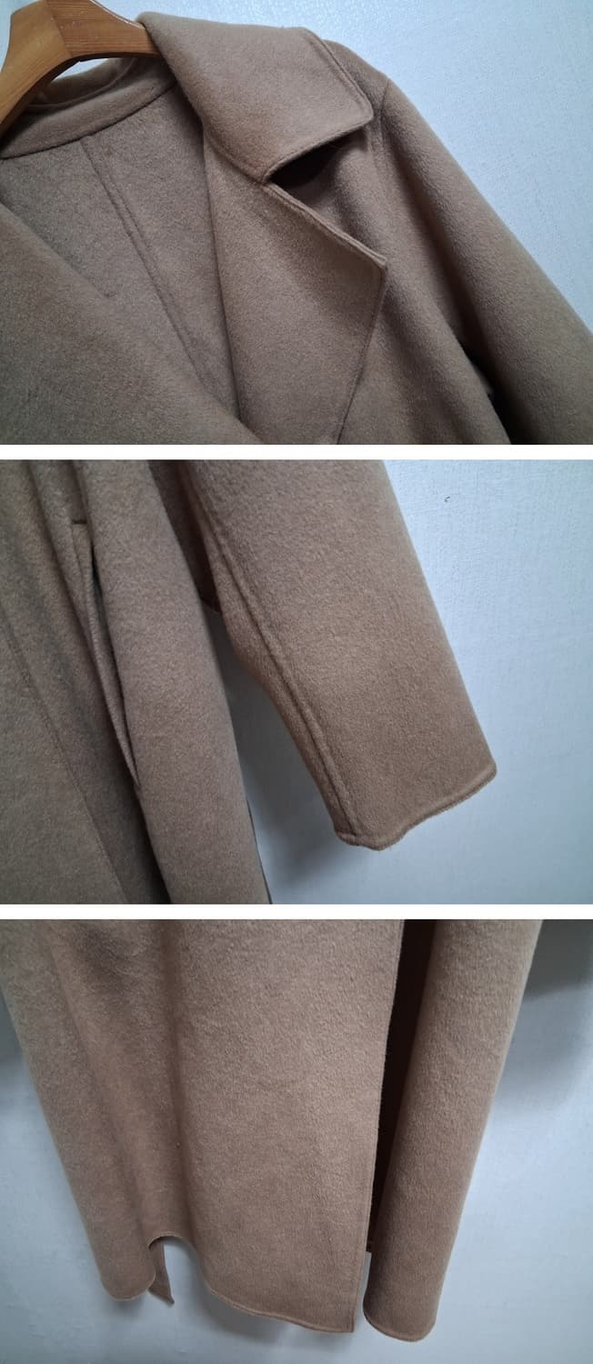 유니클로 소털 카멜 베이지 핸드메이드 울롱코트 7788  상품이미지6