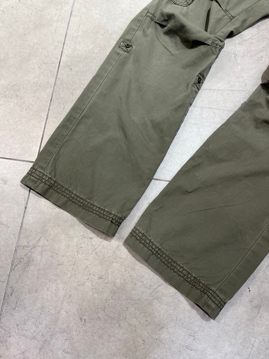 일본 빈티지 카키 세미 부츠컷 카고 팬츠 상품이미지2