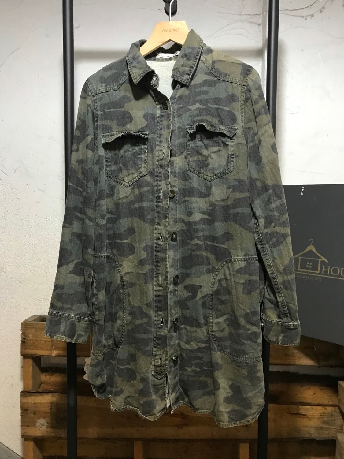 camo denim shirt dress 상품이미지2