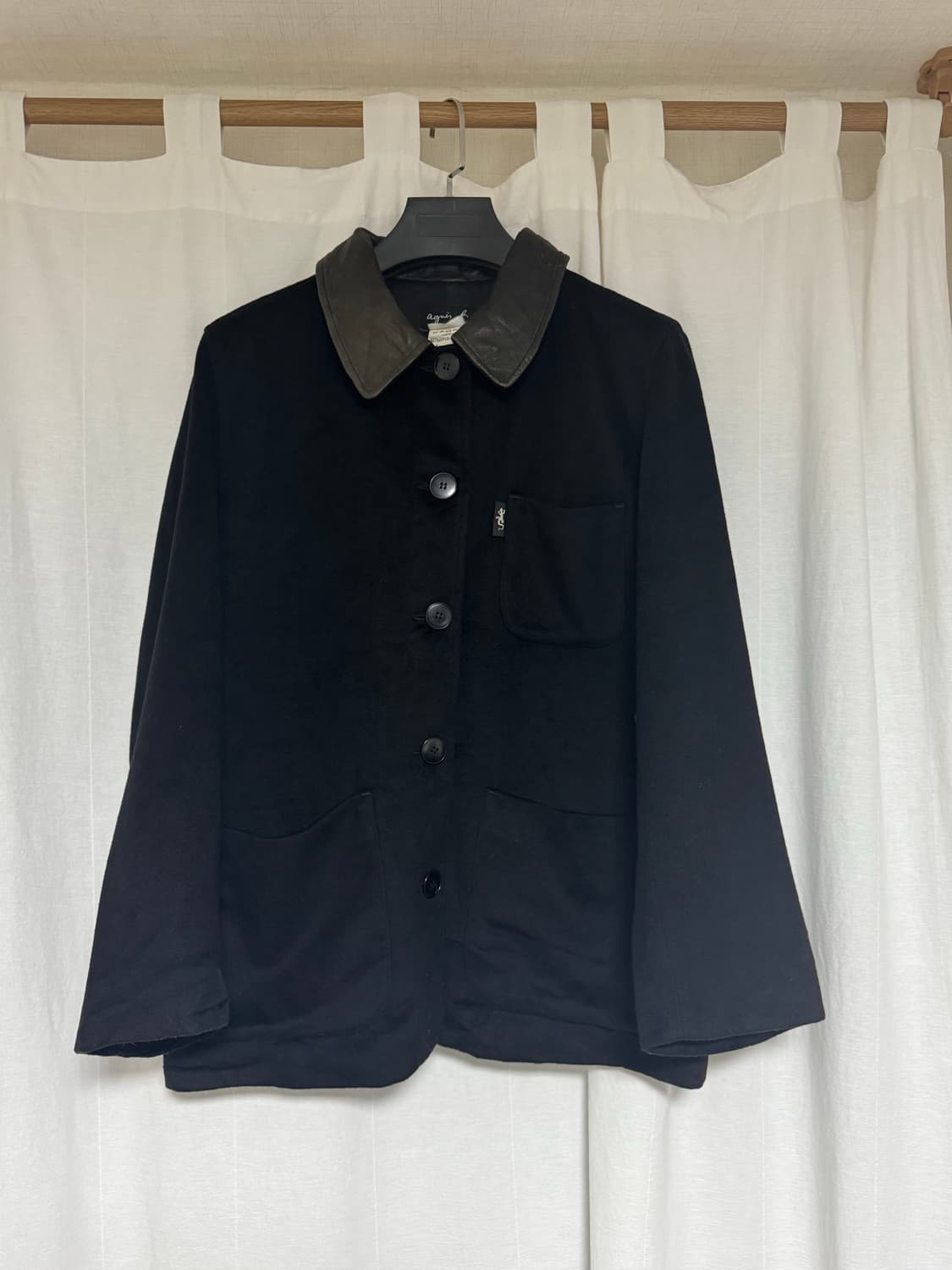 아네스 베 레더 카라 울 자켓 (Made in France) 상품이미지1