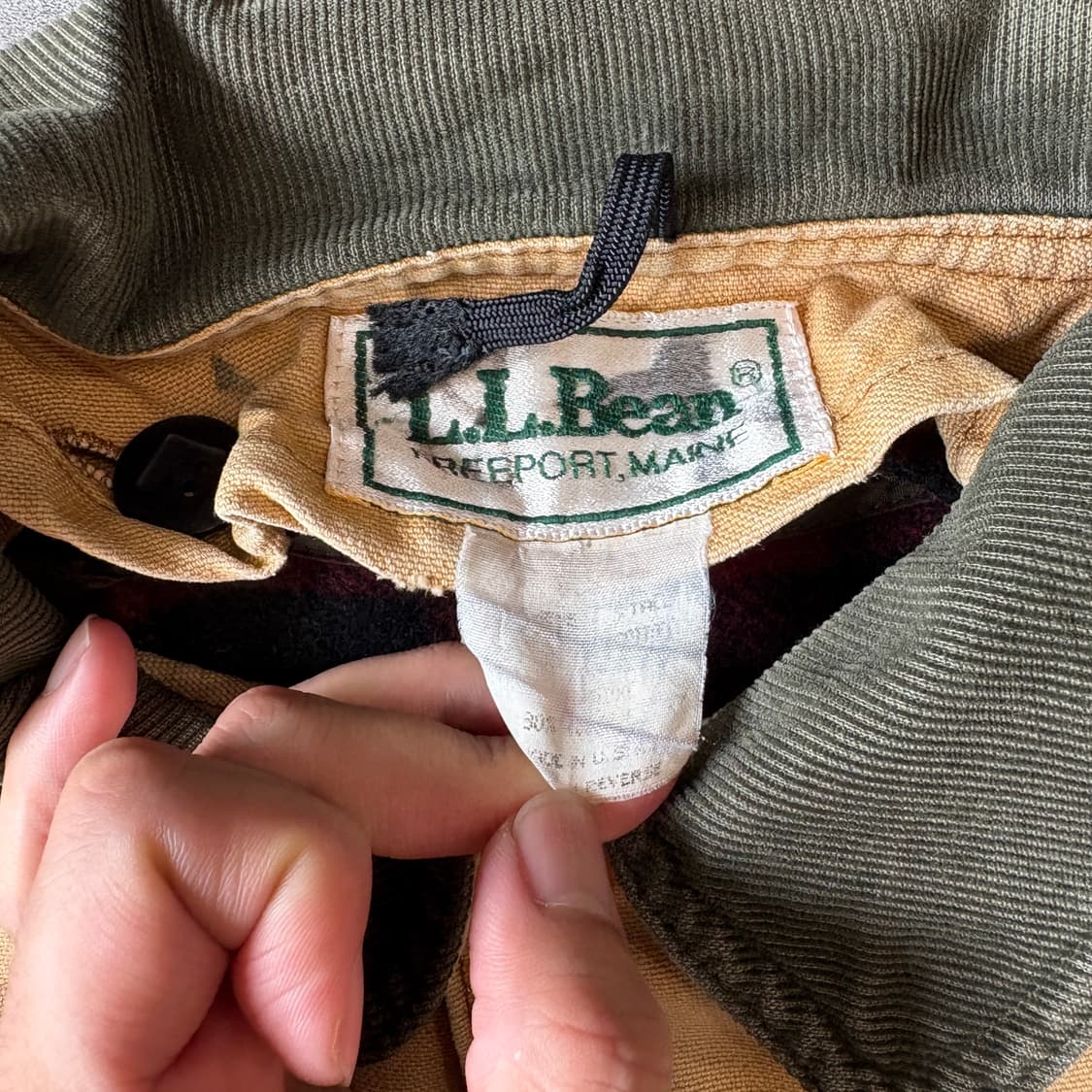90s L.L.bean 90년대 미국 생산 엘엘빈 베이지 헌팅 자켓 상품이미지4