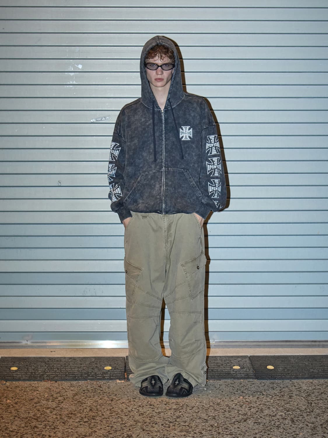 (택O) OY 오와이 크로스 페이드 워시드 후드집업 (네이비) (m) 상품이미지2