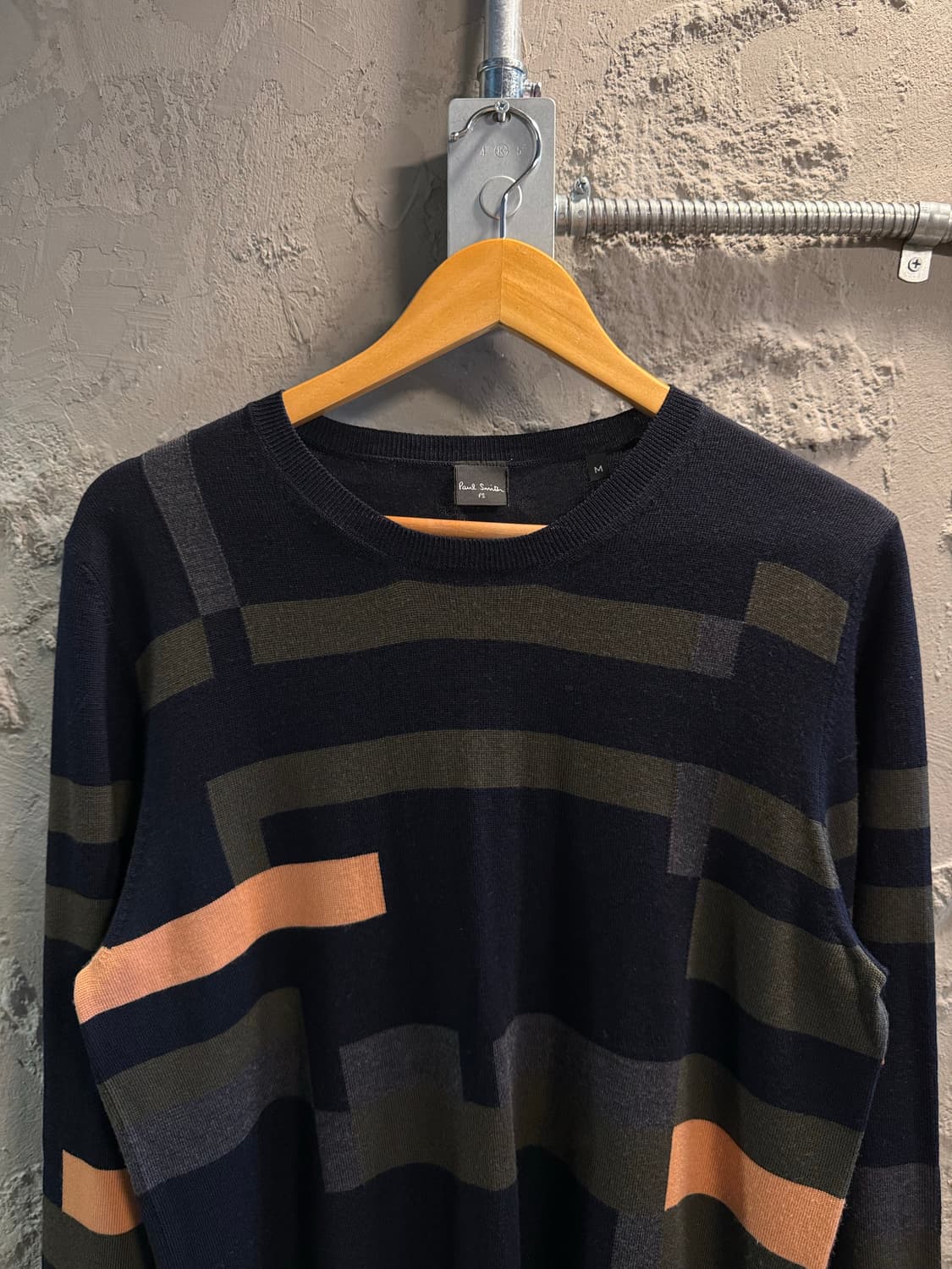 M 폴스미스 Paul Smith PS 메리노 울 패턴 니트 네이비 상품이미지4