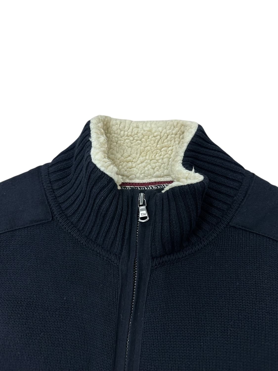 타미힐피거 플리스 니트집업 블랙 (L)  상품이미지3