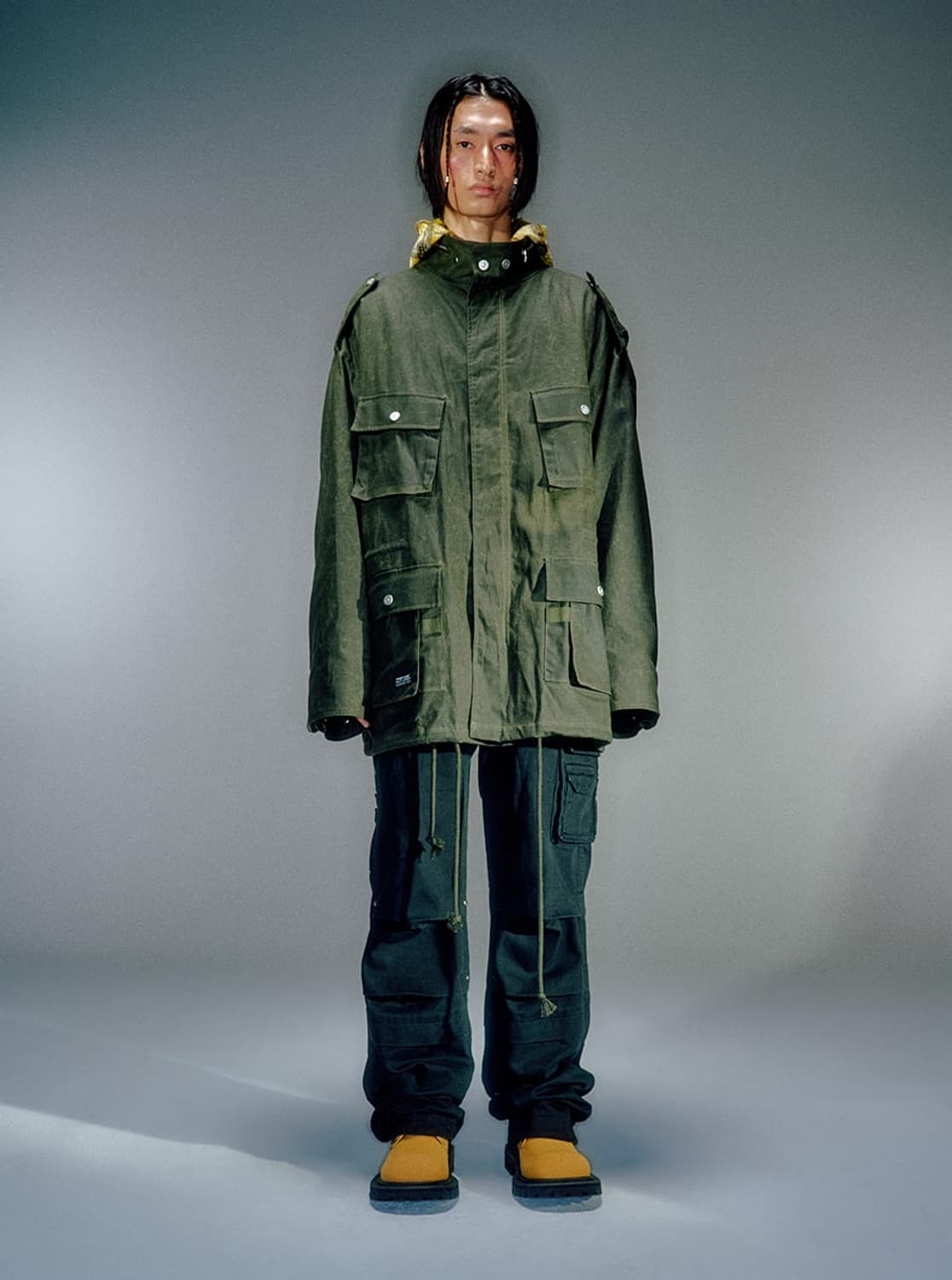 베이컨트아카이브 왁스드 필드 자켓 카키 M 상품이미지5