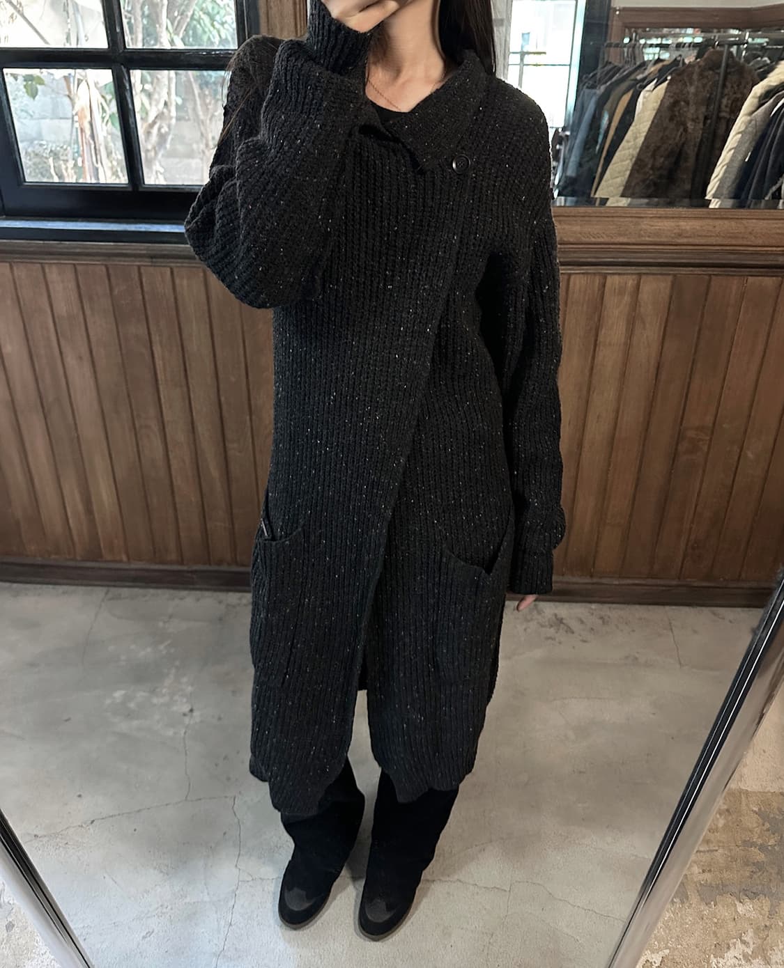 DIESEL wrap knit long cardigan 상품이미지3