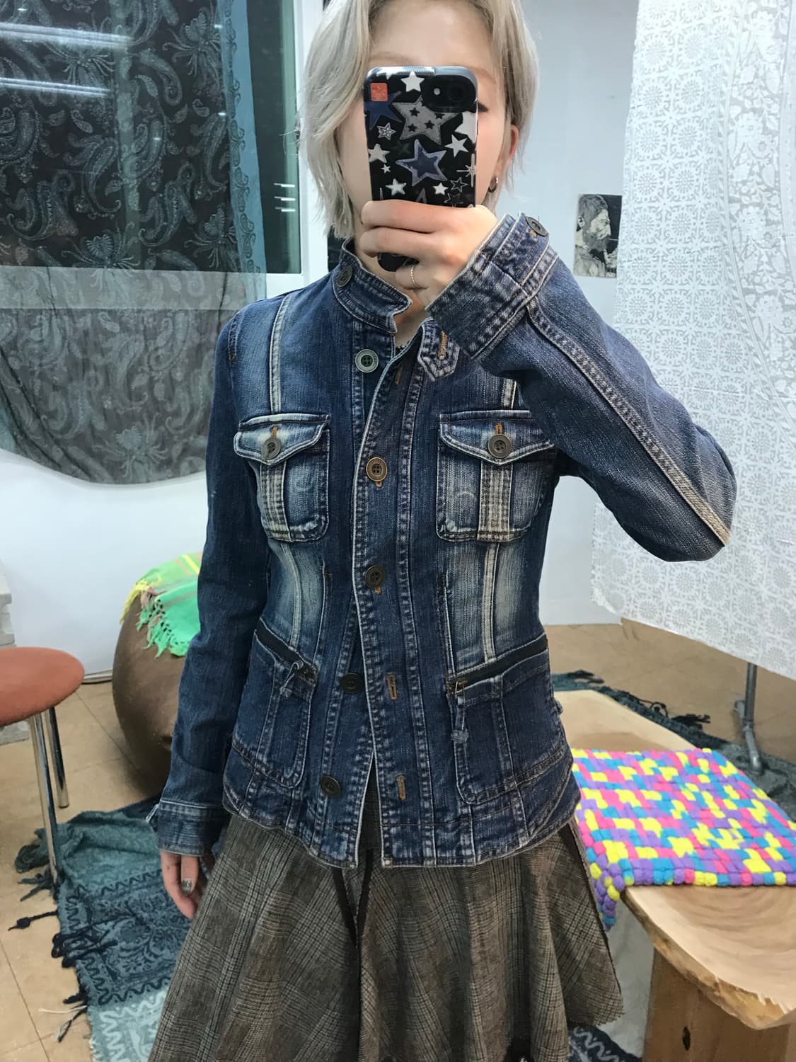 톰보이 여성 슬림핏 멀티포켓 데님자켓  상품이미지2