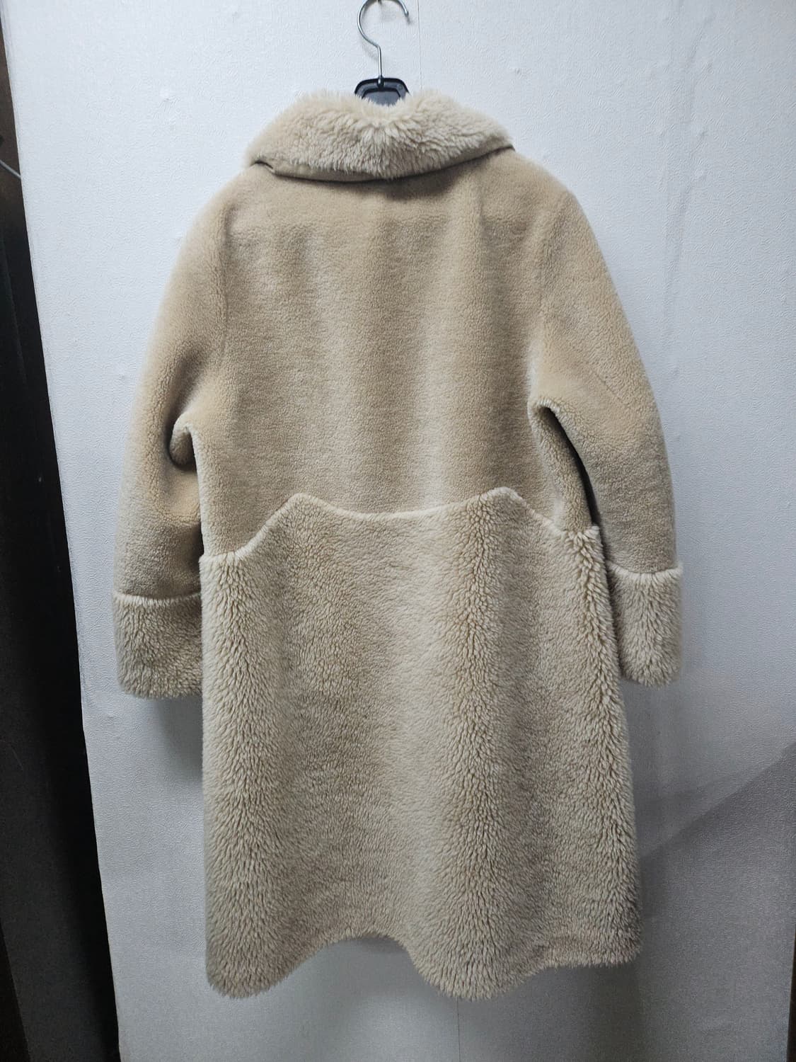 아이보리 양털 무스탕 롱 코트  L 상품이미지3