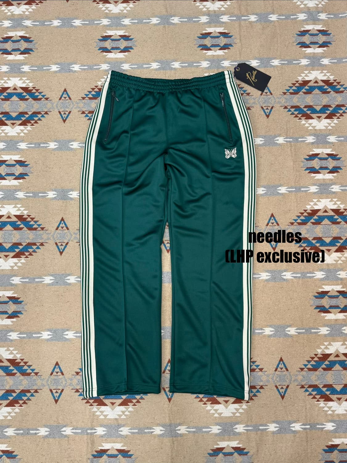 [L] 니들스 트랙 팬츠 스트레이트핏 그린 - LHP 한정 상품이미지1