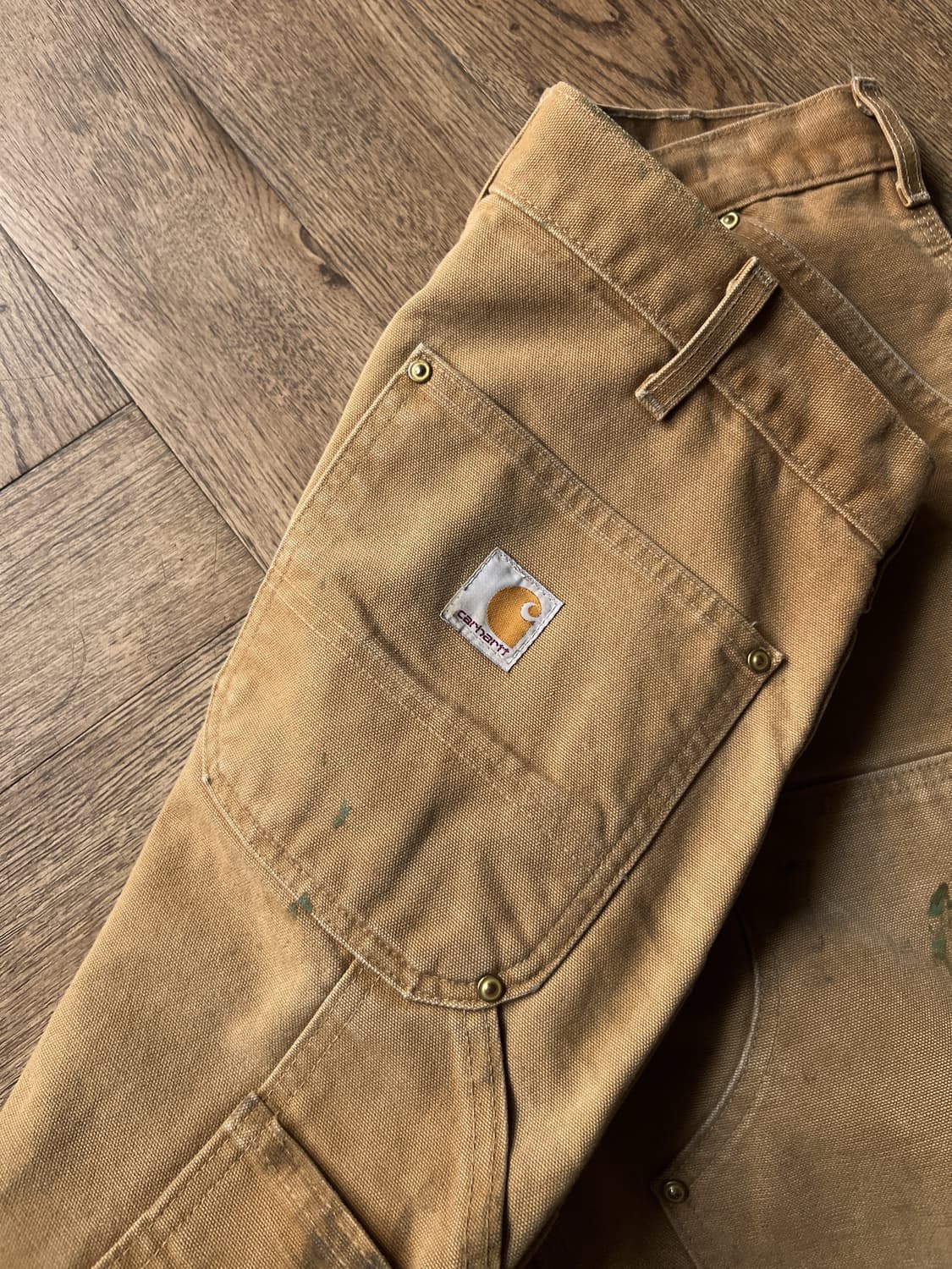 [34]칼하트 Made in USA 더티워싱 브라운 더블니 워크 팬츠 상품이미지8