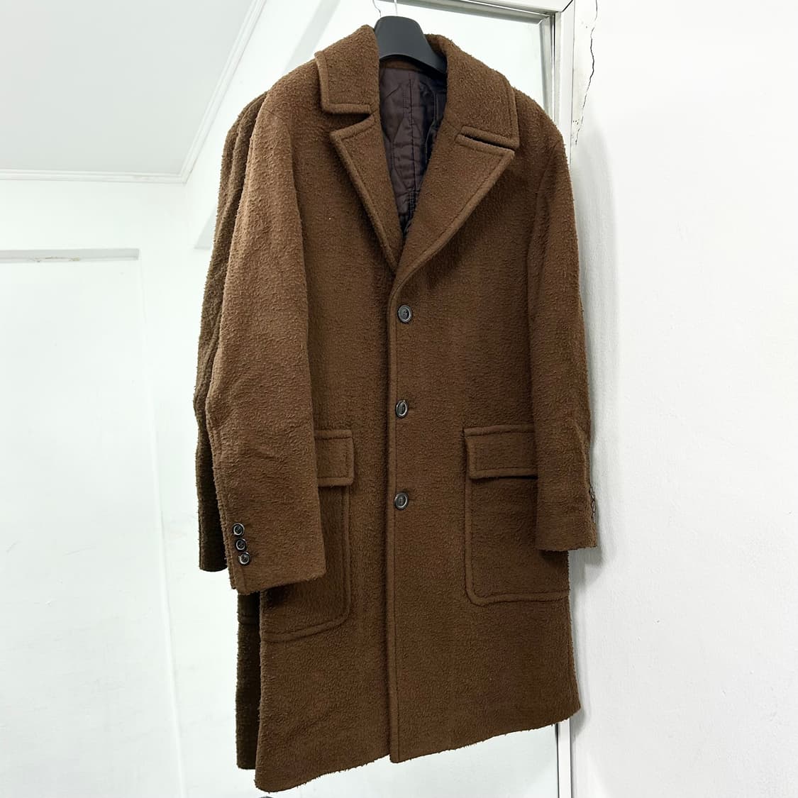 우영미 부클 울 롱코트 상품이미지4