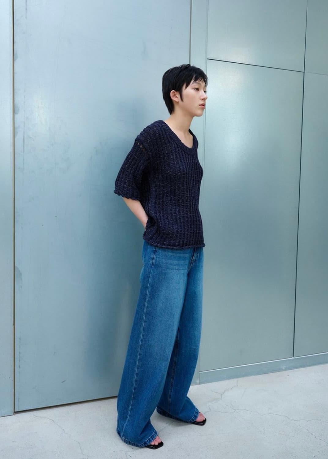 NET HALT SLEEVE KNIT 상품이미지2