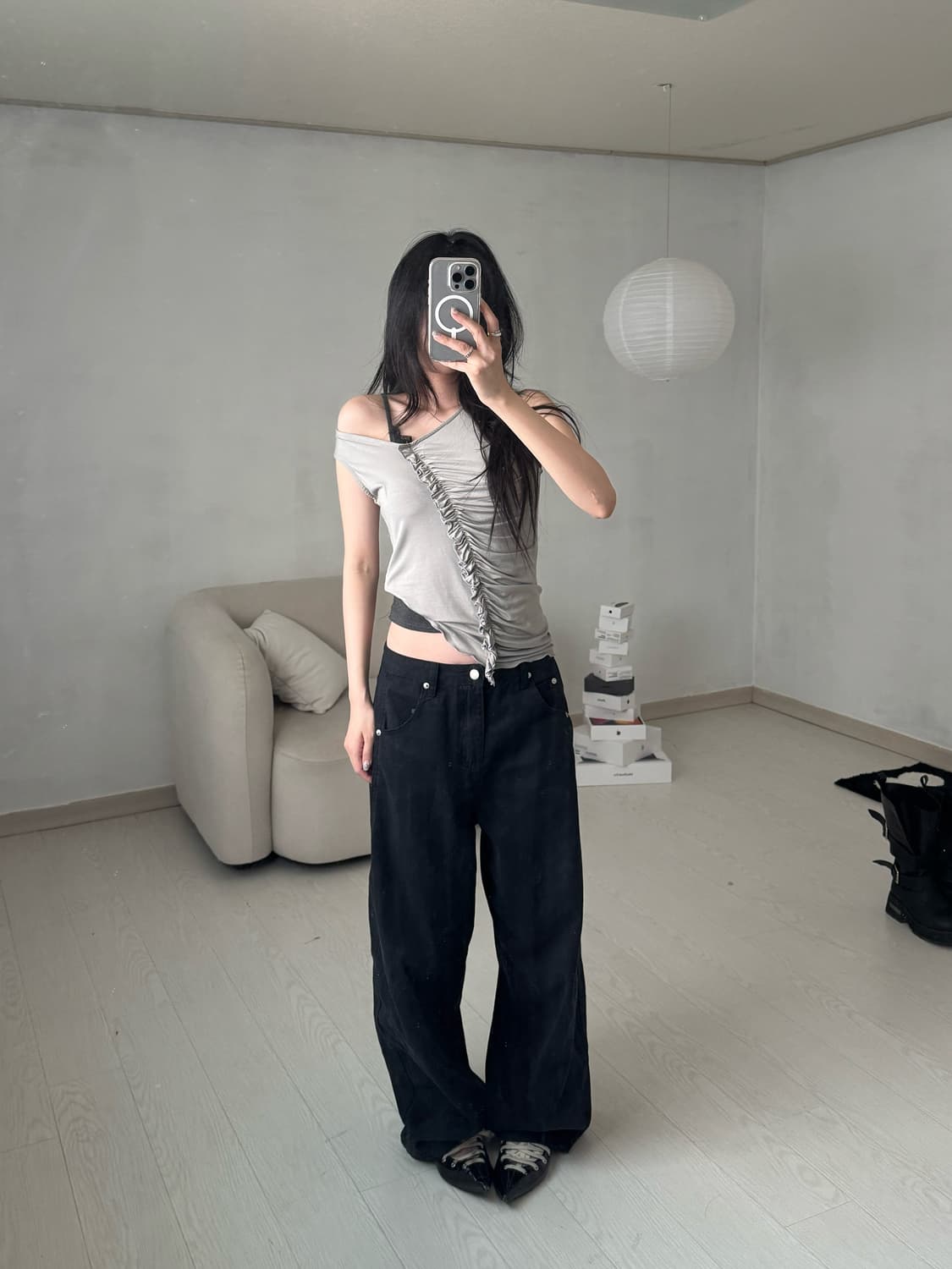 셔링 슬리브리스 상품이미지2