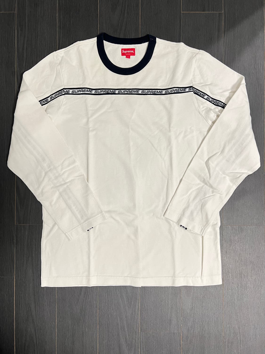 [L] 슈프림 17FW 테이프 스트라이프 롱슬리브 상품이미지1