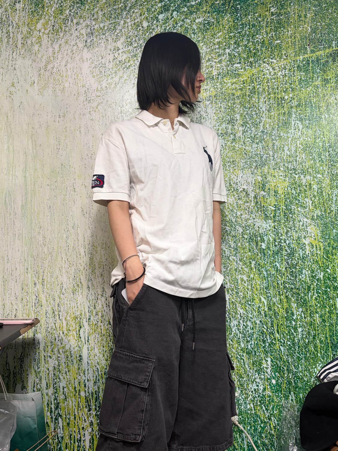 폴로 빅포니 치프키프 화이트 반팔 카라 티셔츠 M 상품이미지5