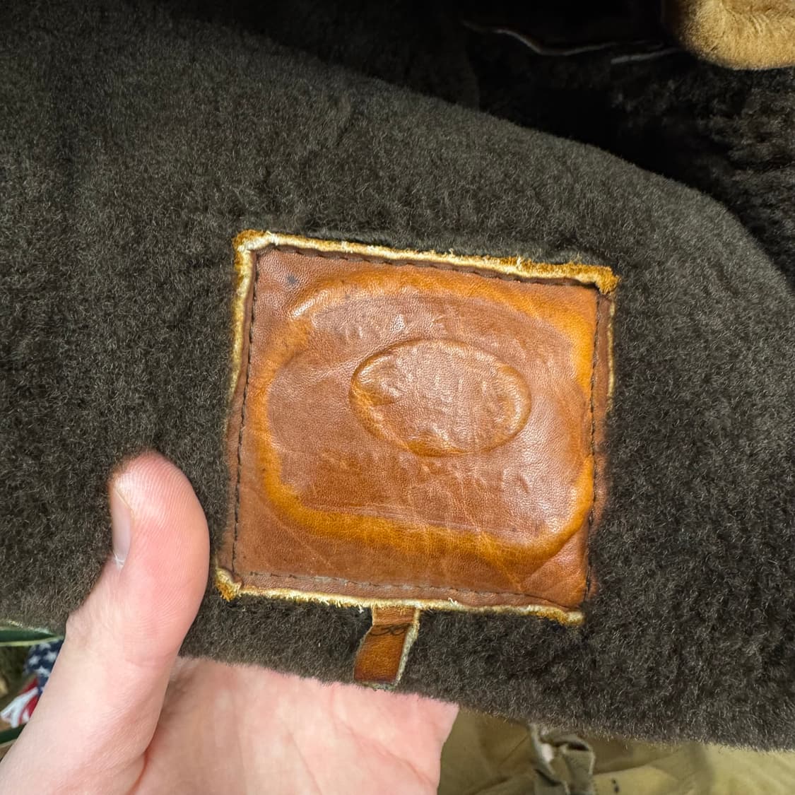 80s USA VINTAGE 양가죽 토글 무스탕 코트 브라운 상품이미지5