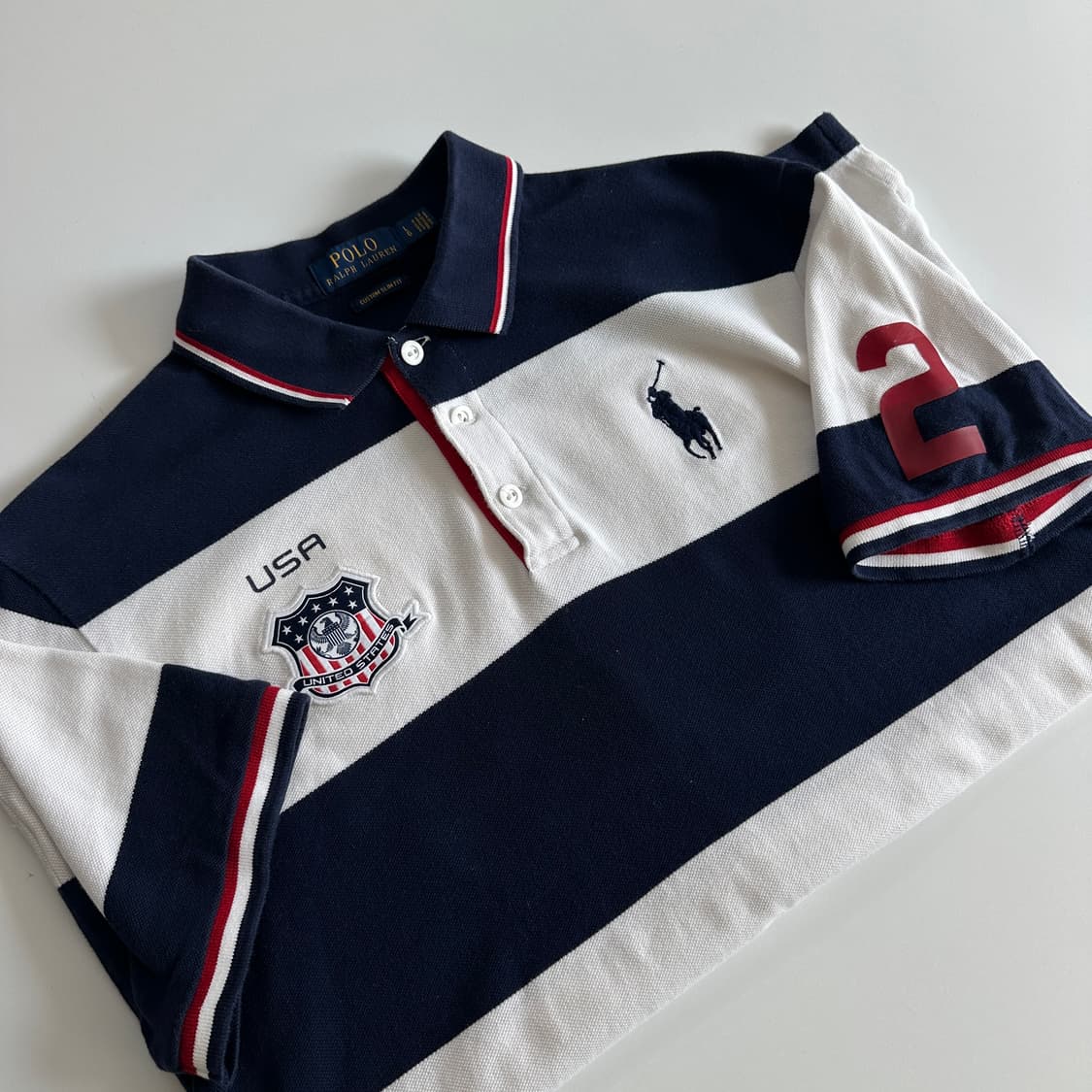 Polo 폴로 랄프로렌 신형 USA 빅포니 배색 단가라 PK 상품이미지1