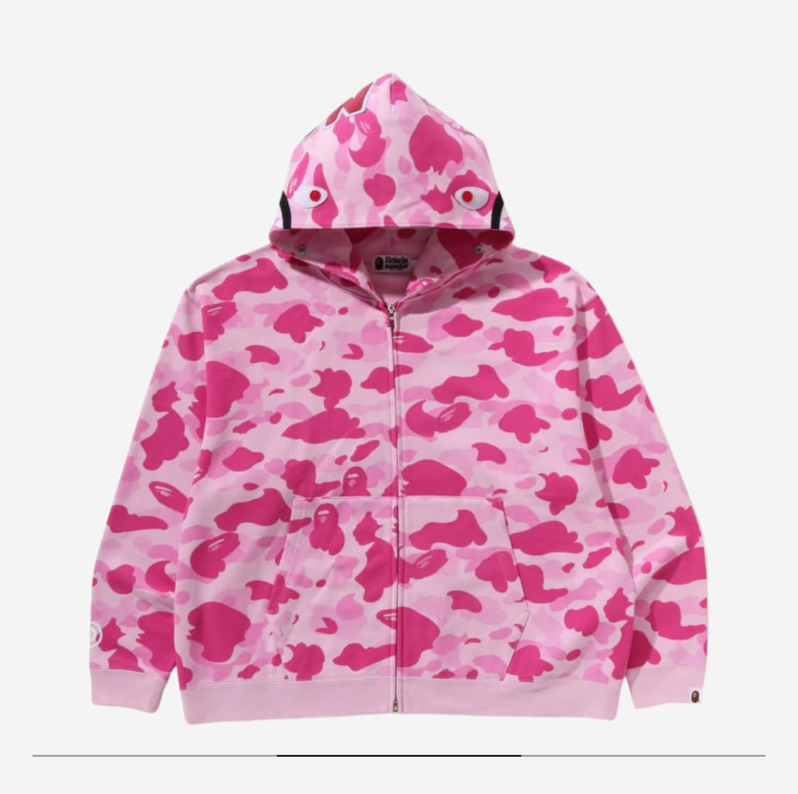 BAPE x 캑터스 잭 x 돈 톨리버 포우 퍼 샤크 집 후드 핑크 상품이미지3