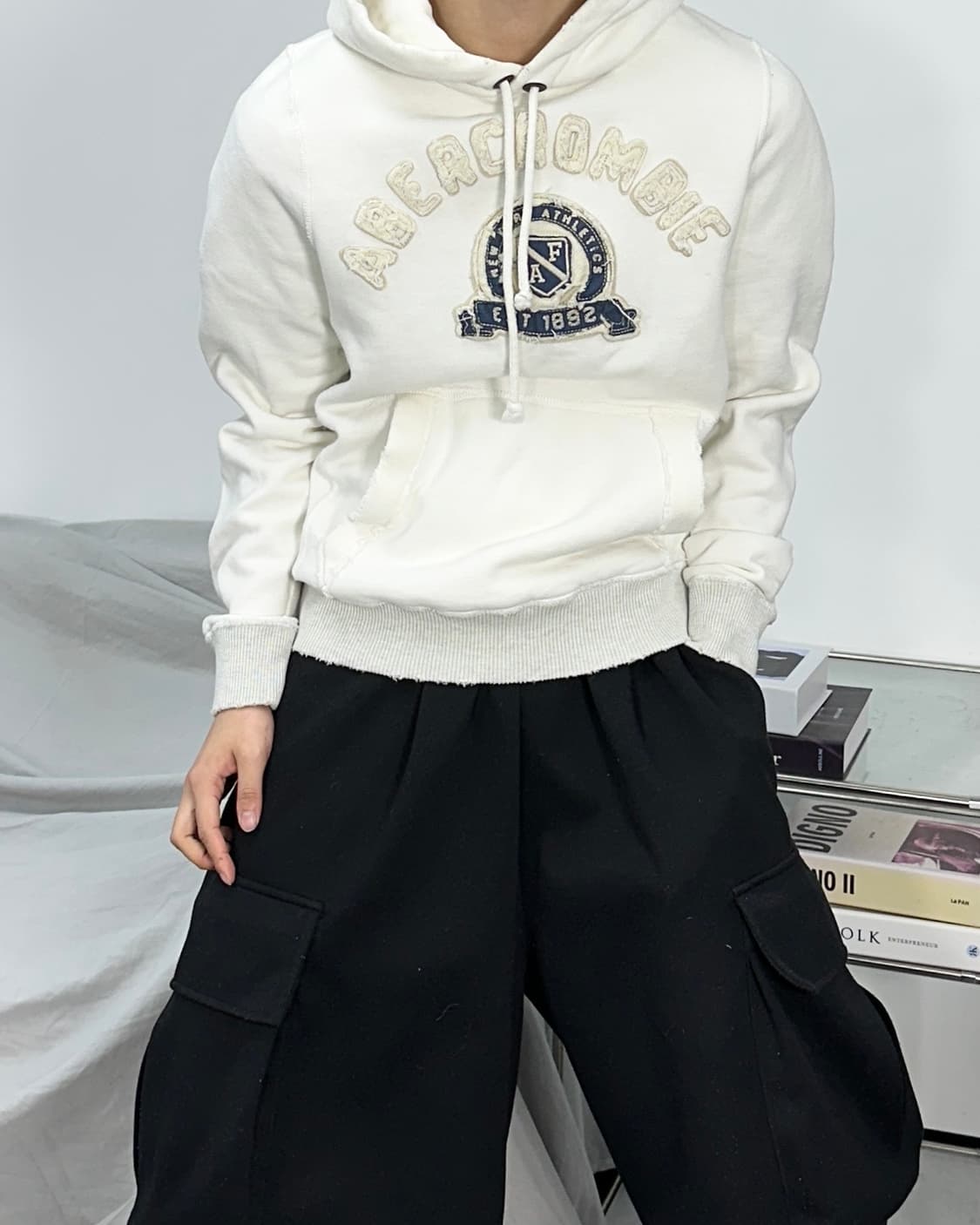 아베크롬비 y2k 데미지 기모 후드티 상품이미지2