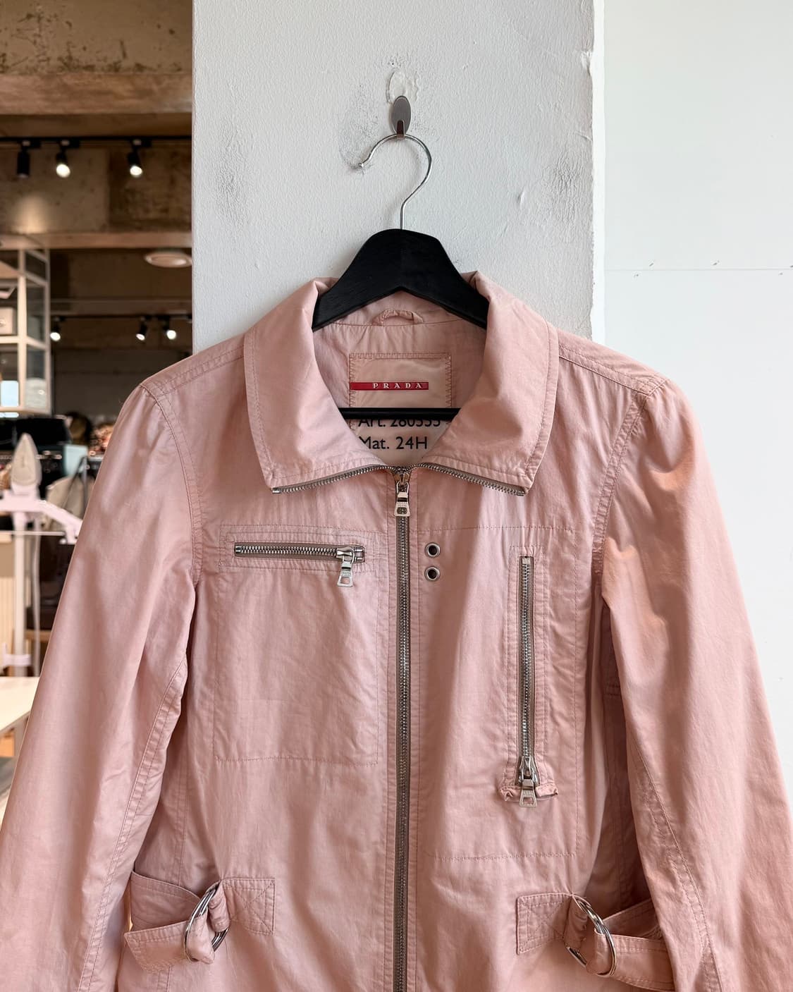 프라다 핑크 코튼 투웨이 자켓  상품이미지3