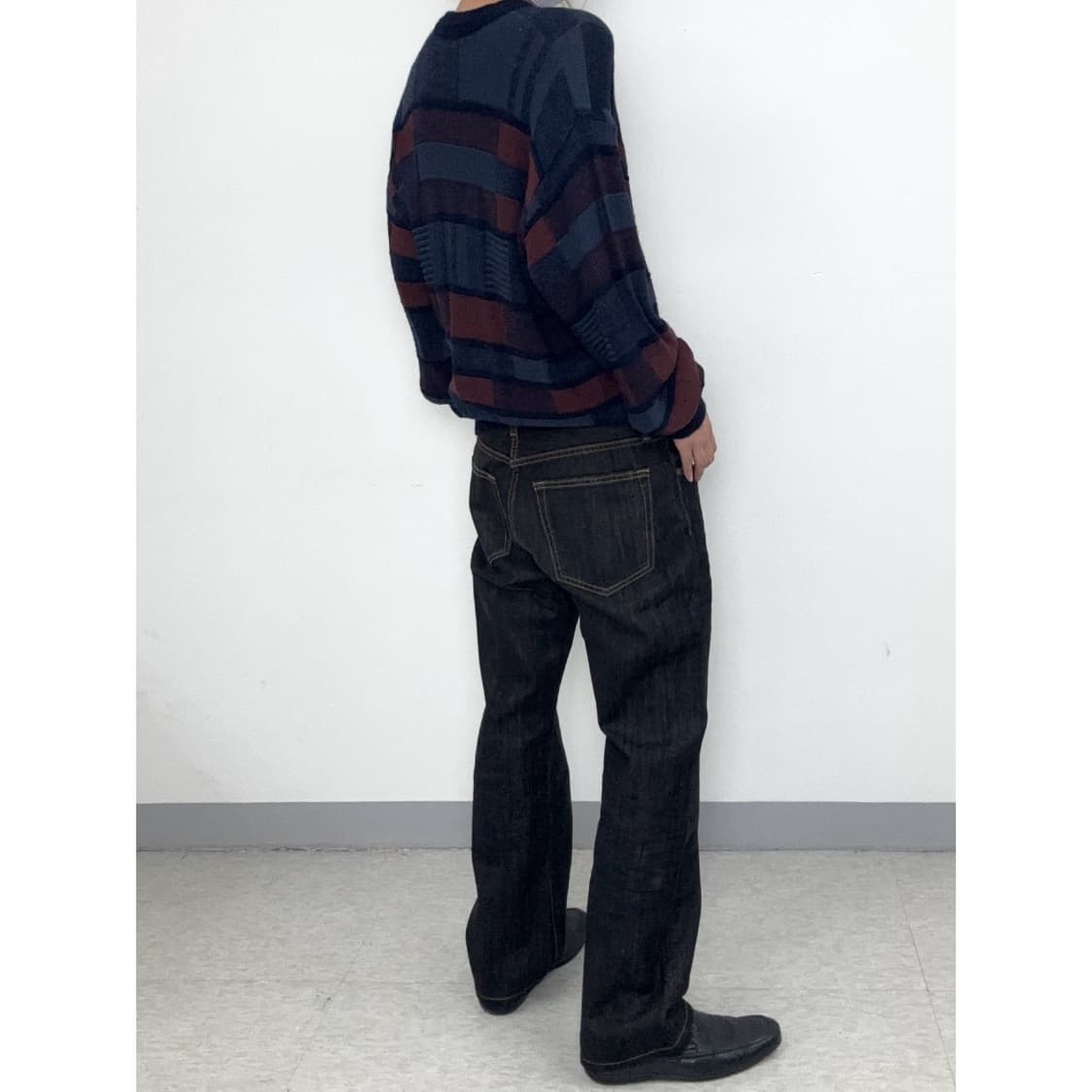 빈티지 흑청 와이드 데님 팬츠 상품이미지4