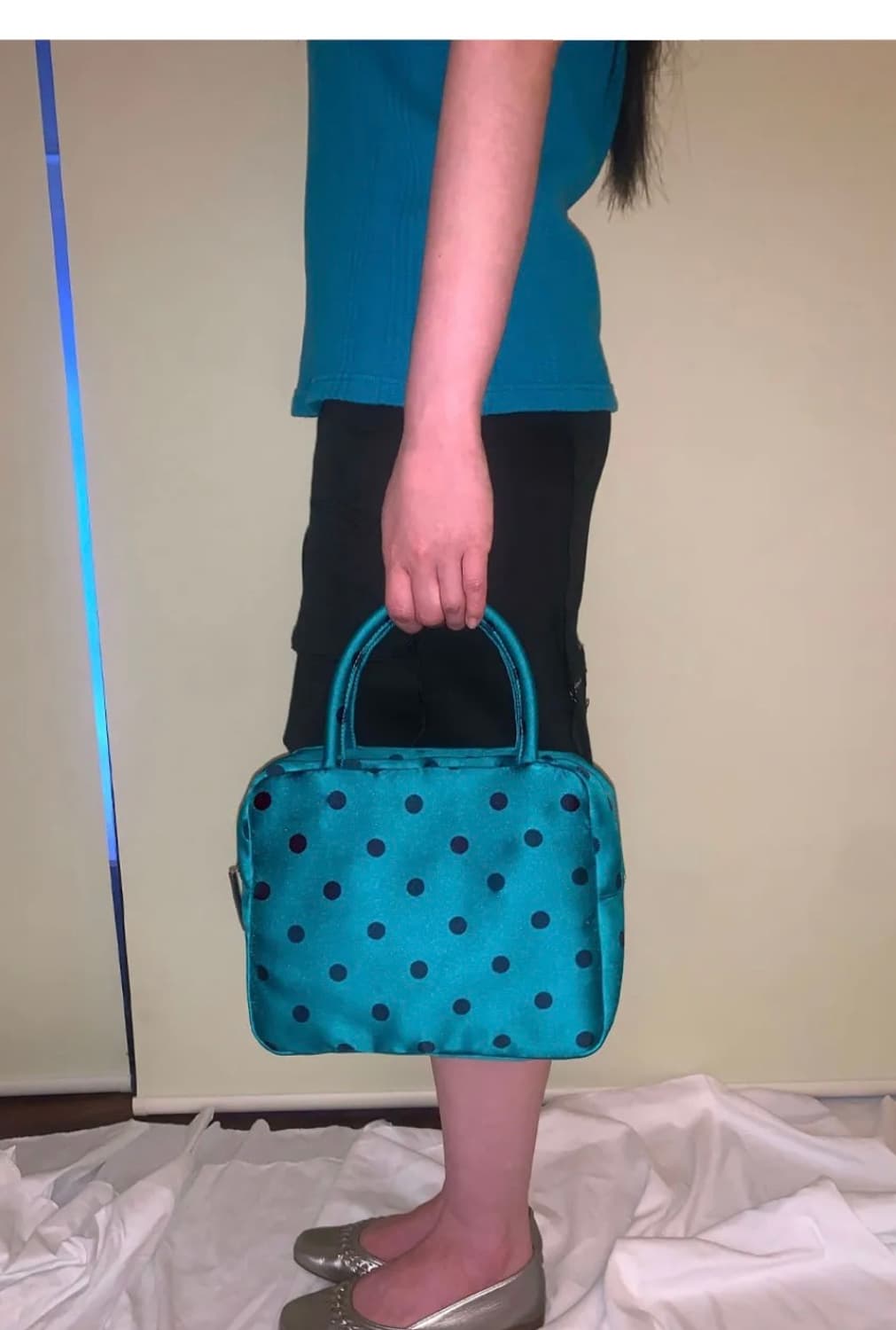 피치바스켓마켓 폴카도트백(거의새것) 상품이미지2