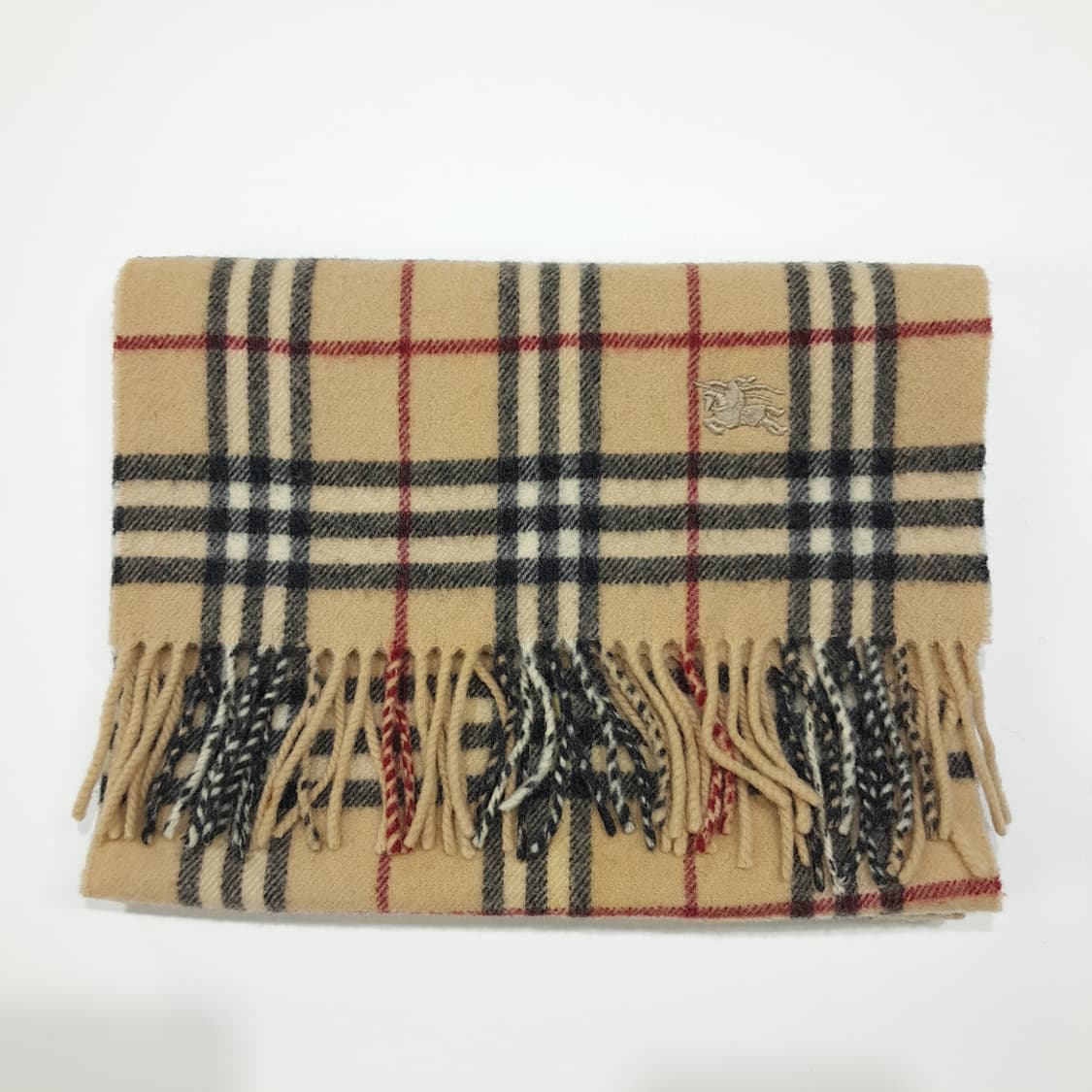 MX471 버버리 00s 영국판 램스울 노바체크 베이지 머플러 목도리 상품이미지8