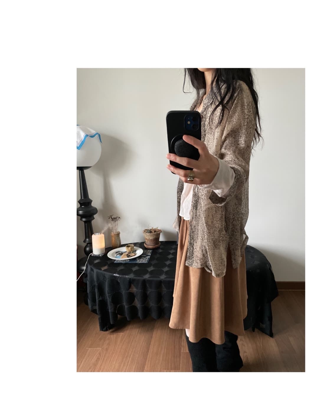 patterned sheer blouse 상품이미지5