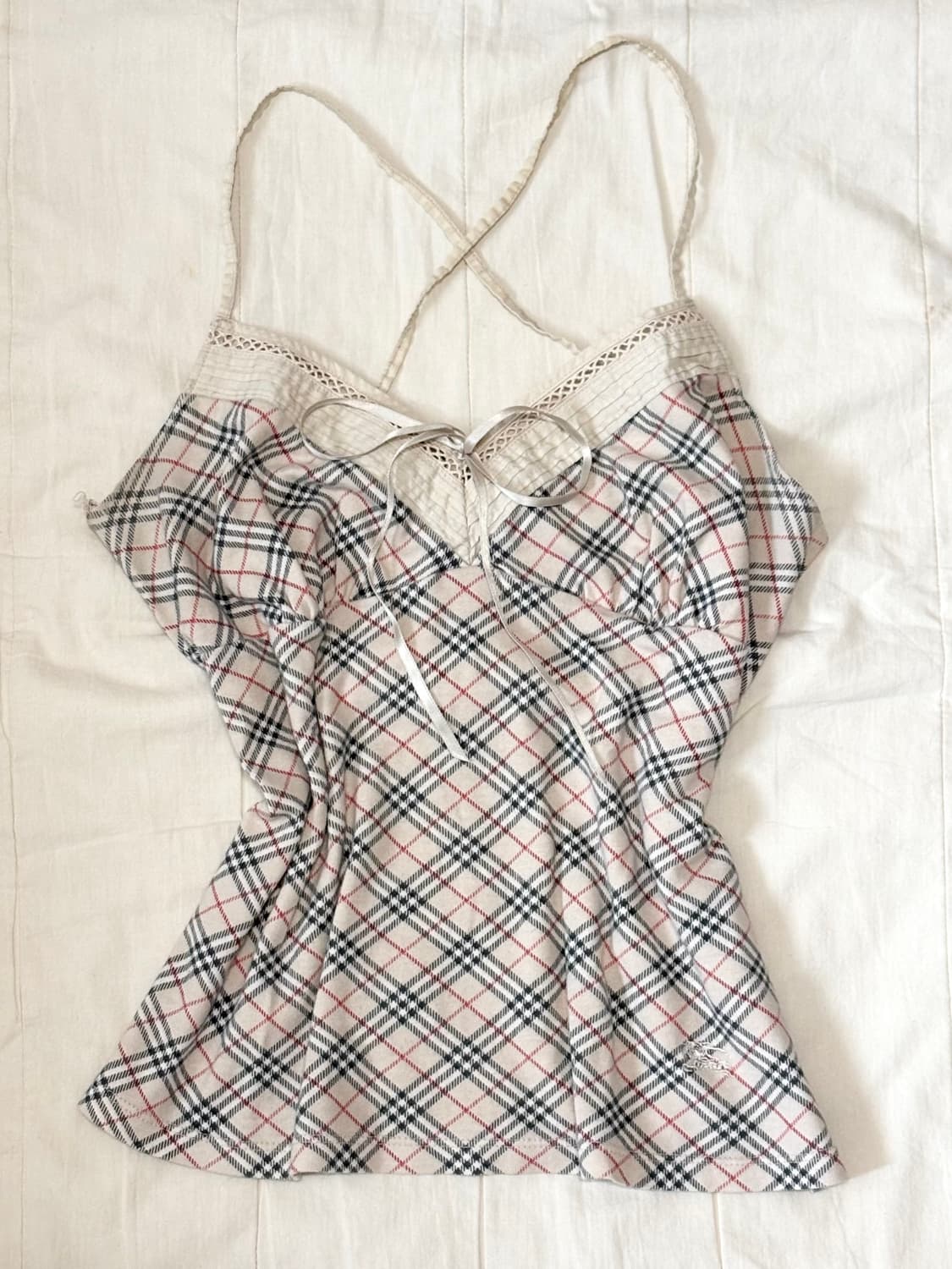 버버리 블루라벨 체크 나시 슬리브리스 로걀탑 히메갸루 오네갸루 상품이미지1