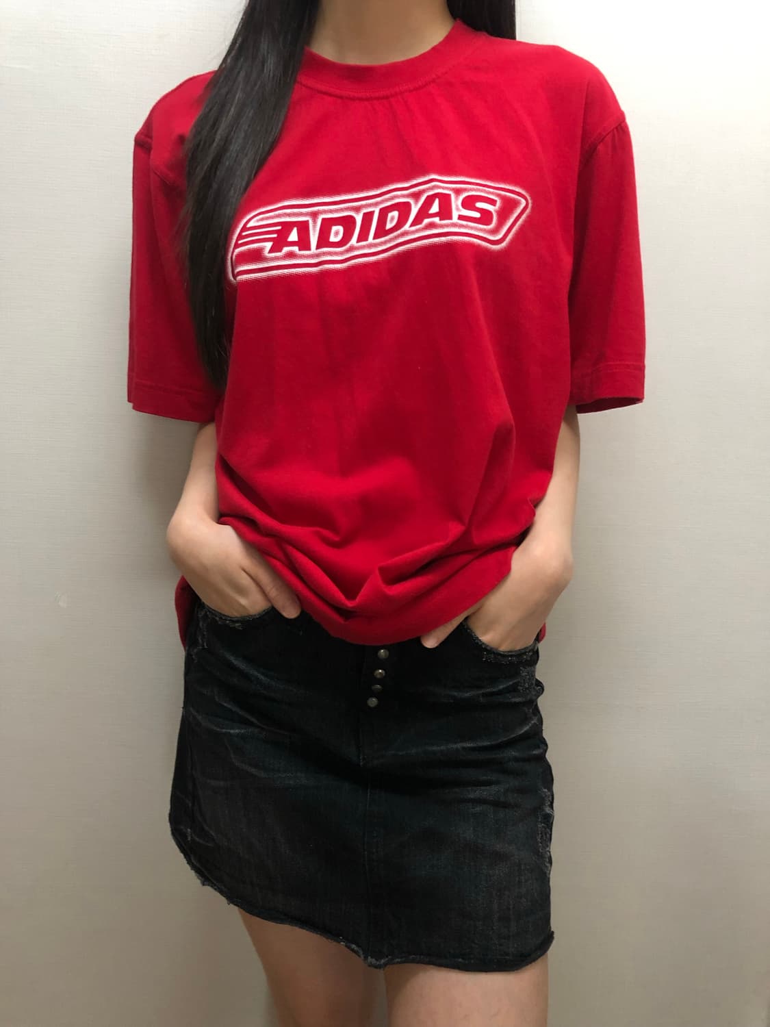 빈티지 아디다스 레드 티셔츠 상품이미지1