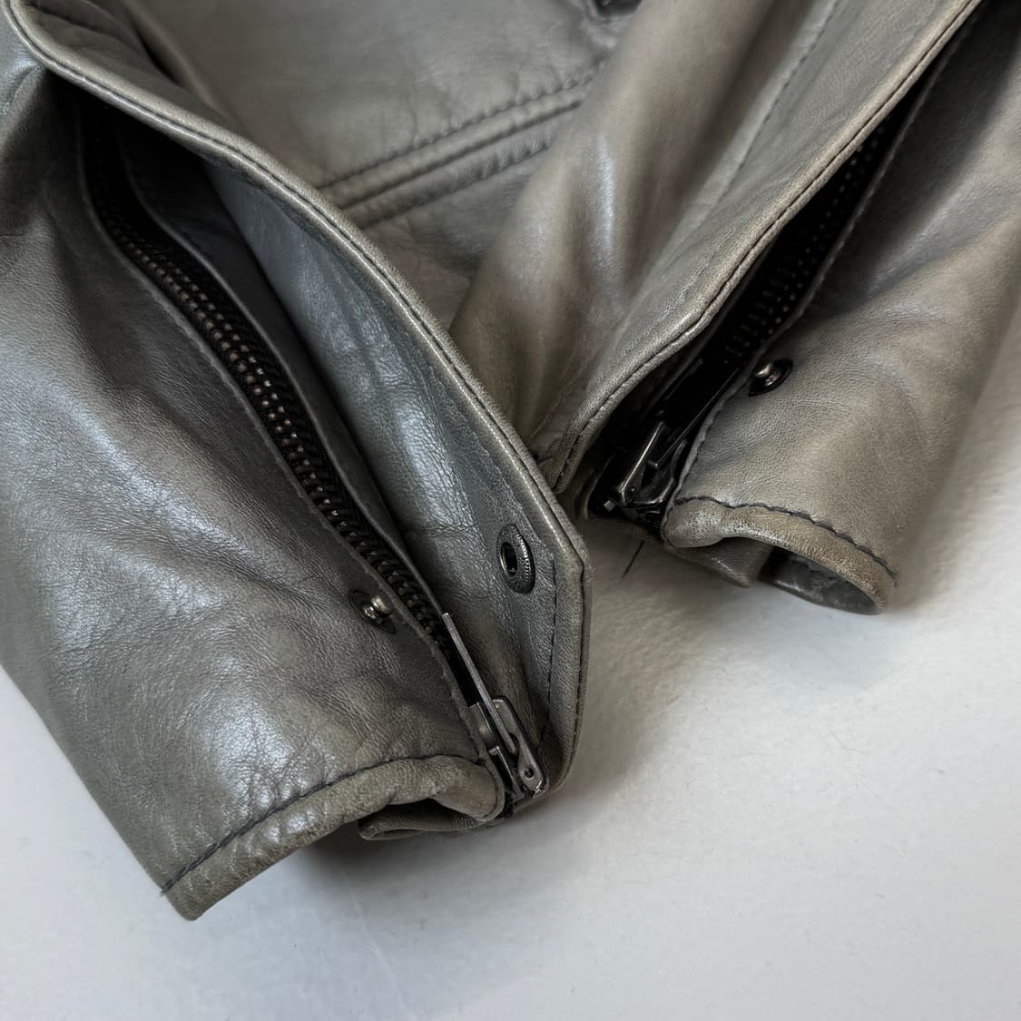 시스템 리얼레더 바이커 릭오웬스맛 사선 라이더 양가죽 램스킨 자켓 상품이미지8