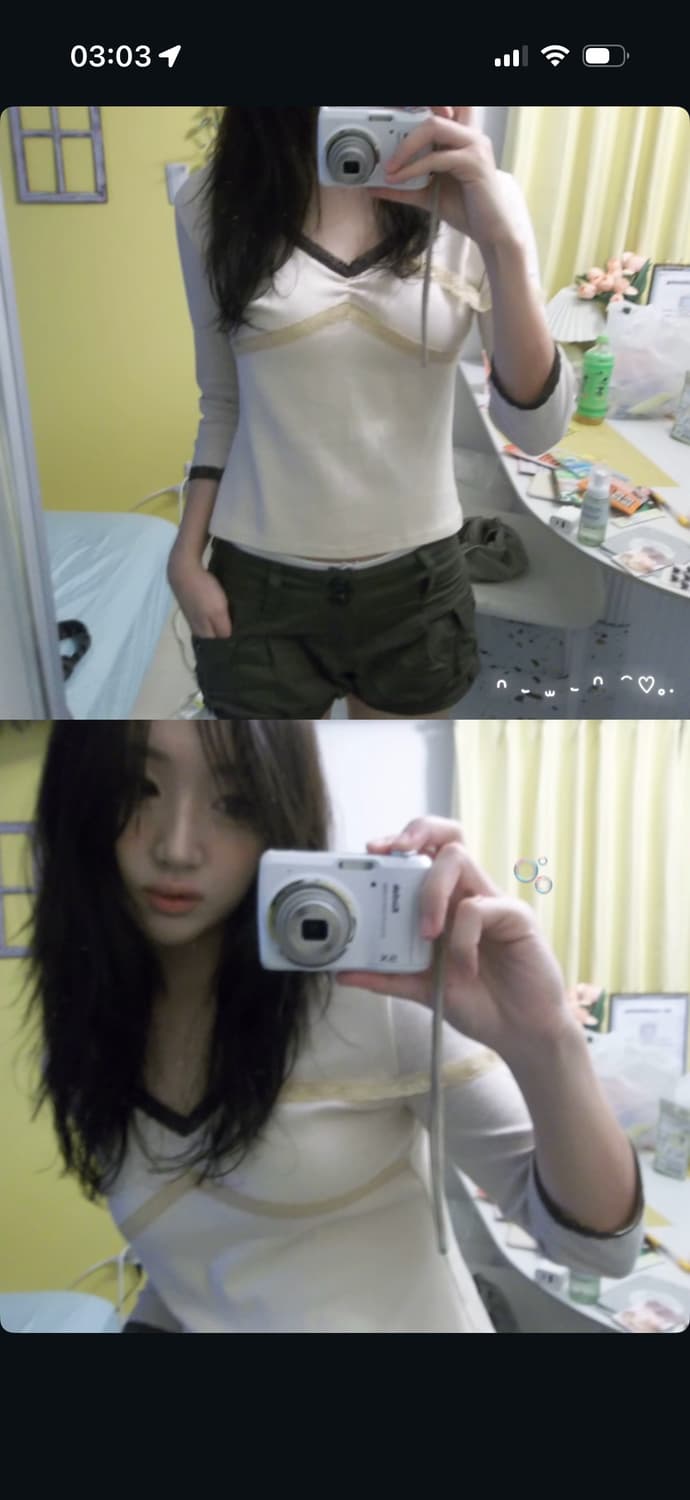 인앤양인하모니 레이스 탑 베이지핑크 7부티 상품이미지5