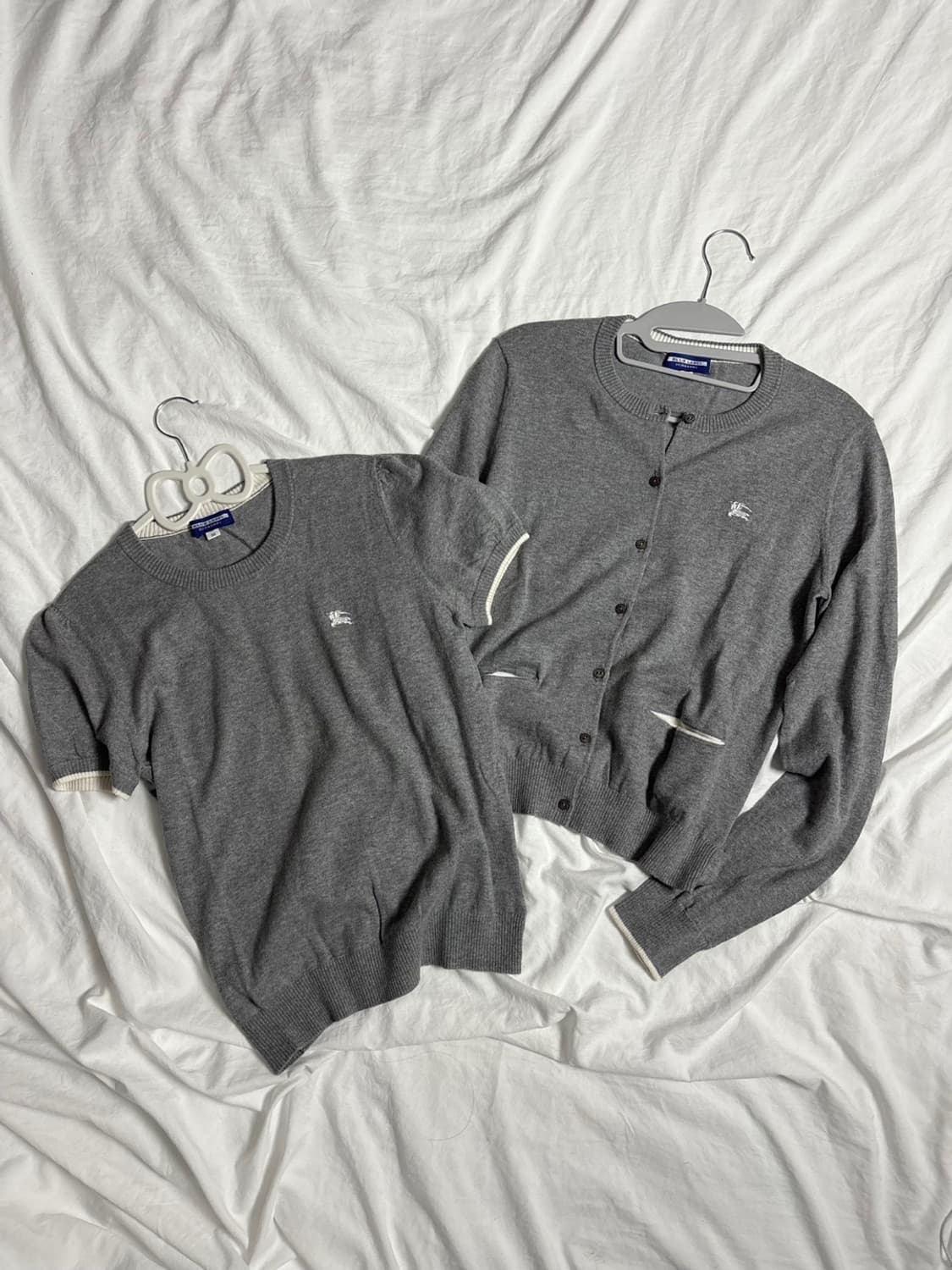 버버리 가디건 그레이 세트 상품이미지1