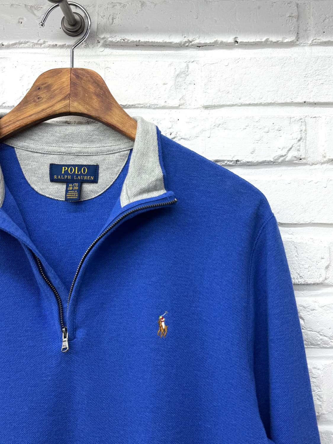 폴로 블루 반집업 니트 상품이미지4