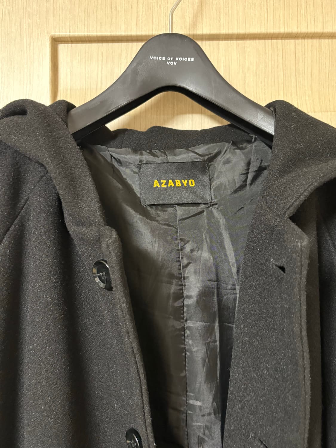 빈티지 블랙 후드 코트 상품이미지2