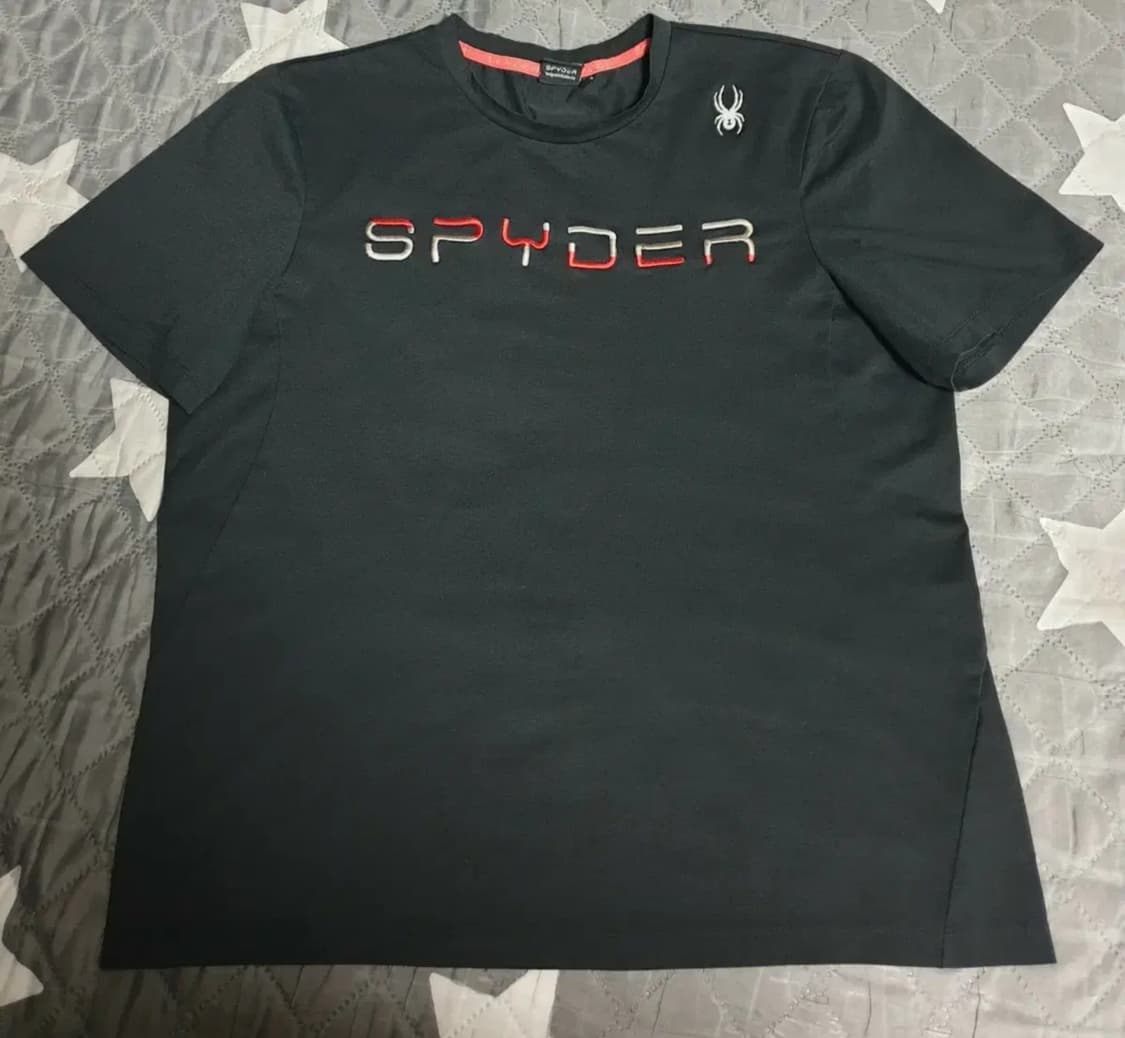 스파이더 기능성 레터링 자수 반팔티 블랙 (XL) 상품이미지1