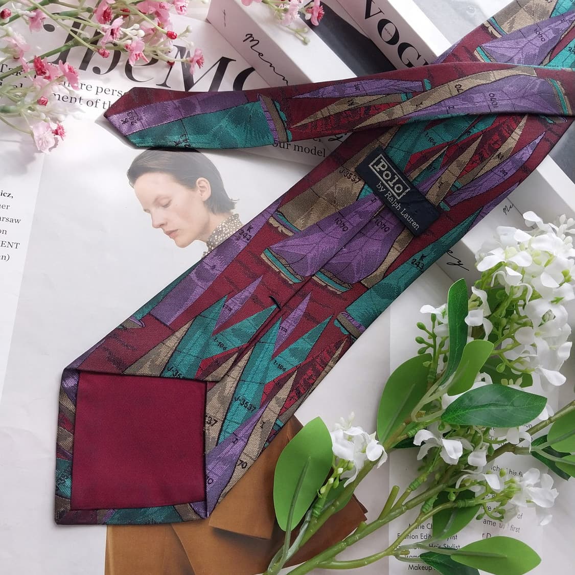 폴로 랄프로렌 넥타이 브라운 멀티 패턴 A+~A등급 K2487 상품이미지5