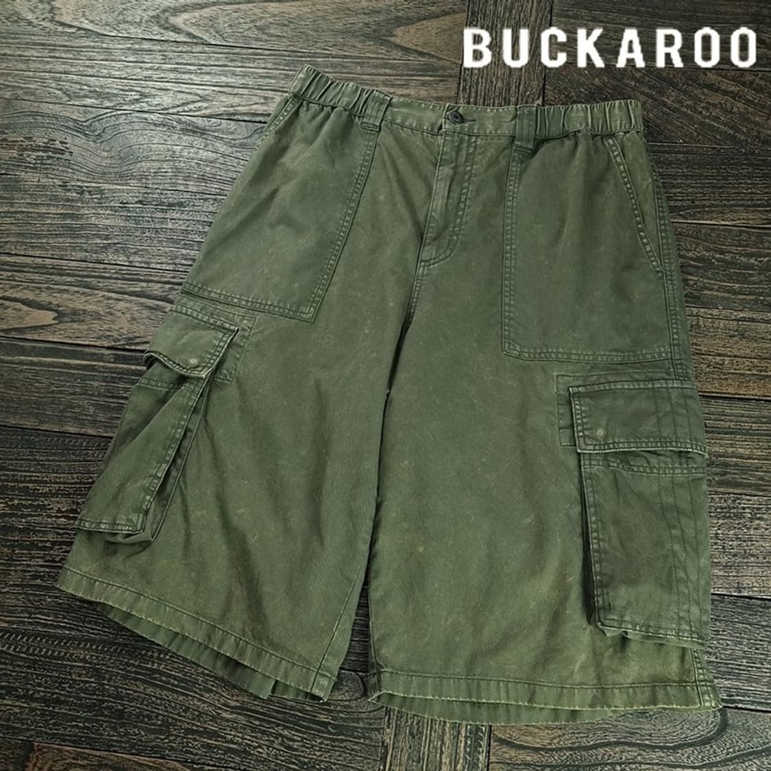 [버커루] 빈티지 가공 카고 버뮤다 팬츠 와이드 반바지 M20216 상품이미지1
