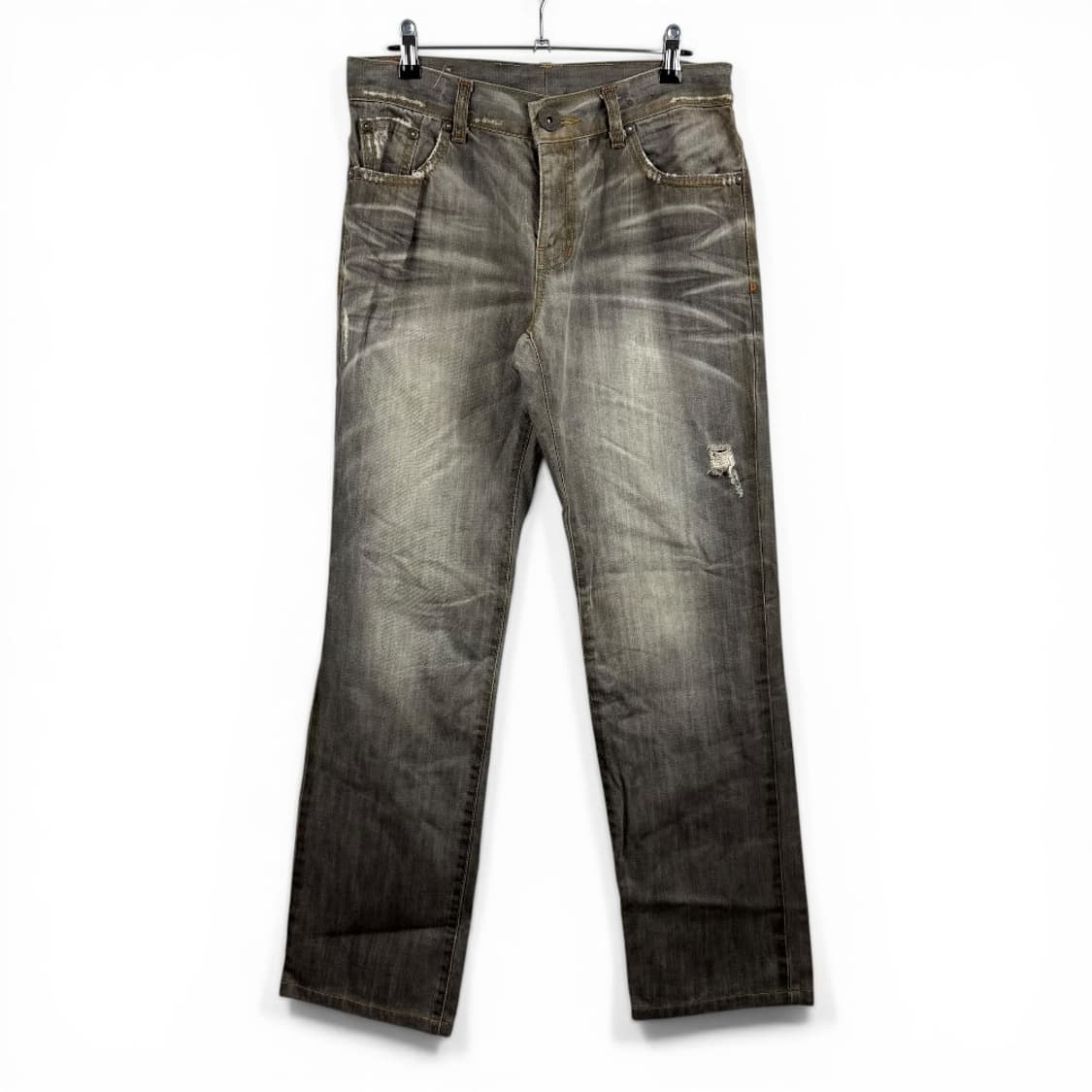 (F) SOLAR Jeans 스트레이트 핏 데미지 데님 팬츠 상품이미지1