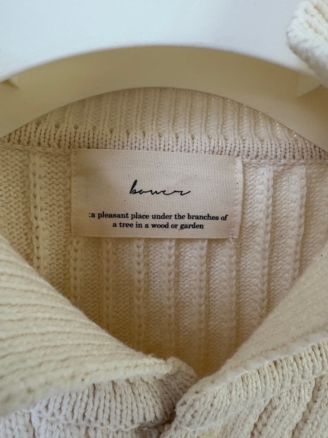 Bower 내추럴 숏 칼라 가디건 크림 상품이미지6