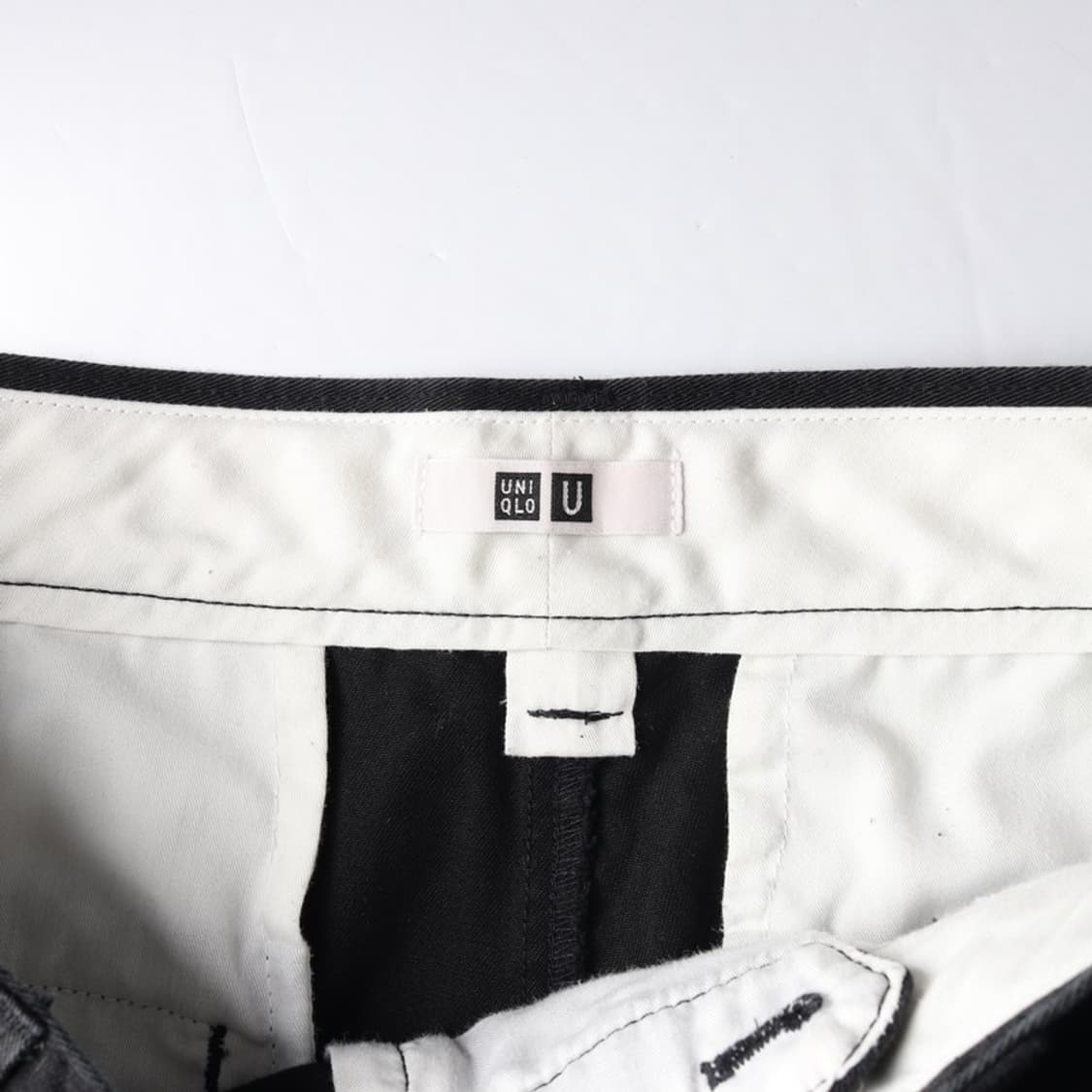 유니클로 U 와이드 피트 치노 팬츠 블랙 76 상품이미지6
