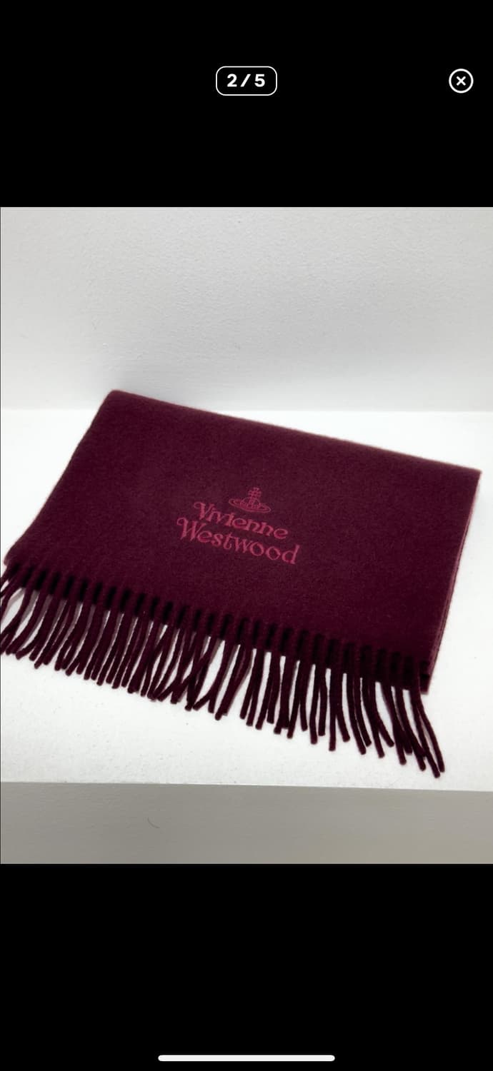 비비안웨스트우드 머플러 버건디 상품이미지2